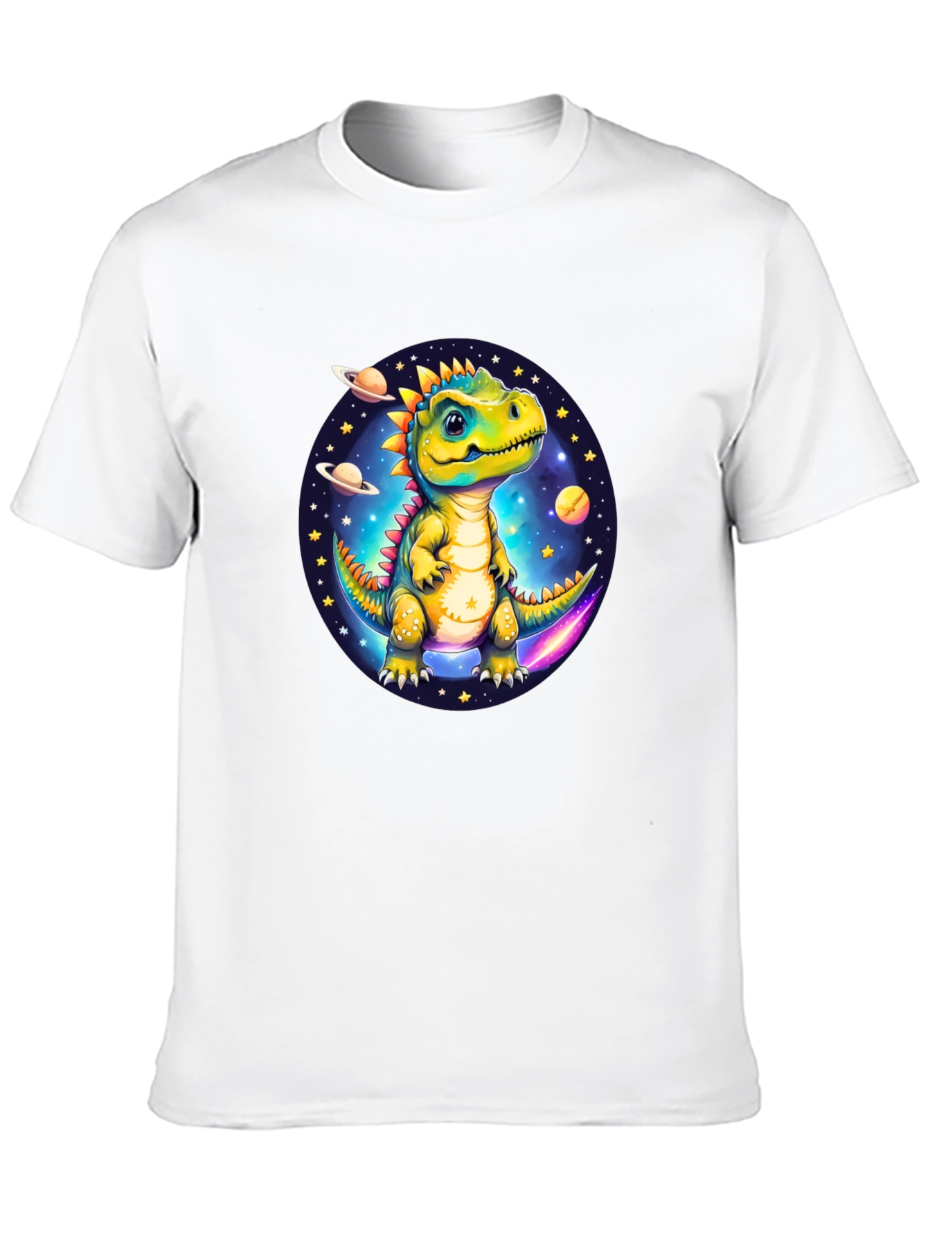 Dino in Space Black T-Shirt