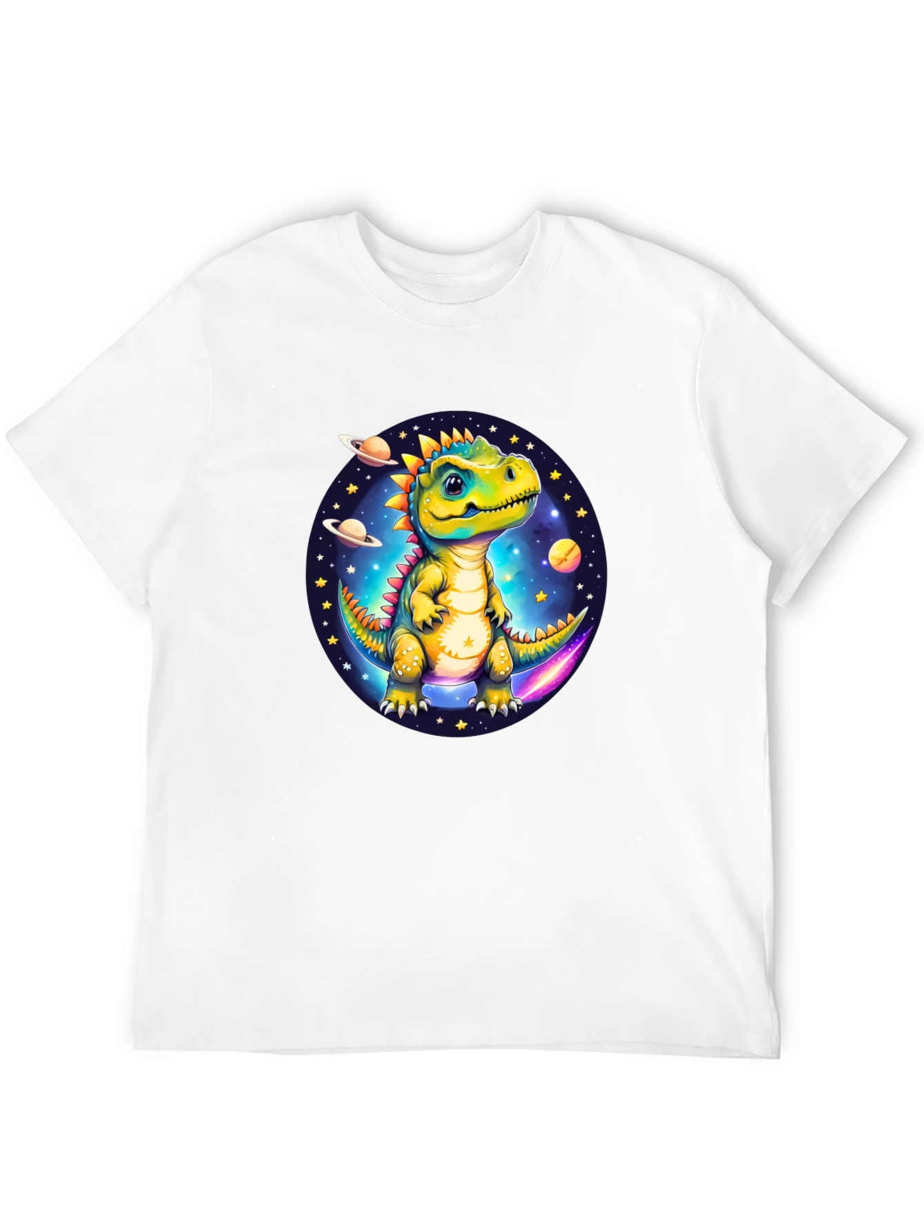Dino in Space Black T-Shirt