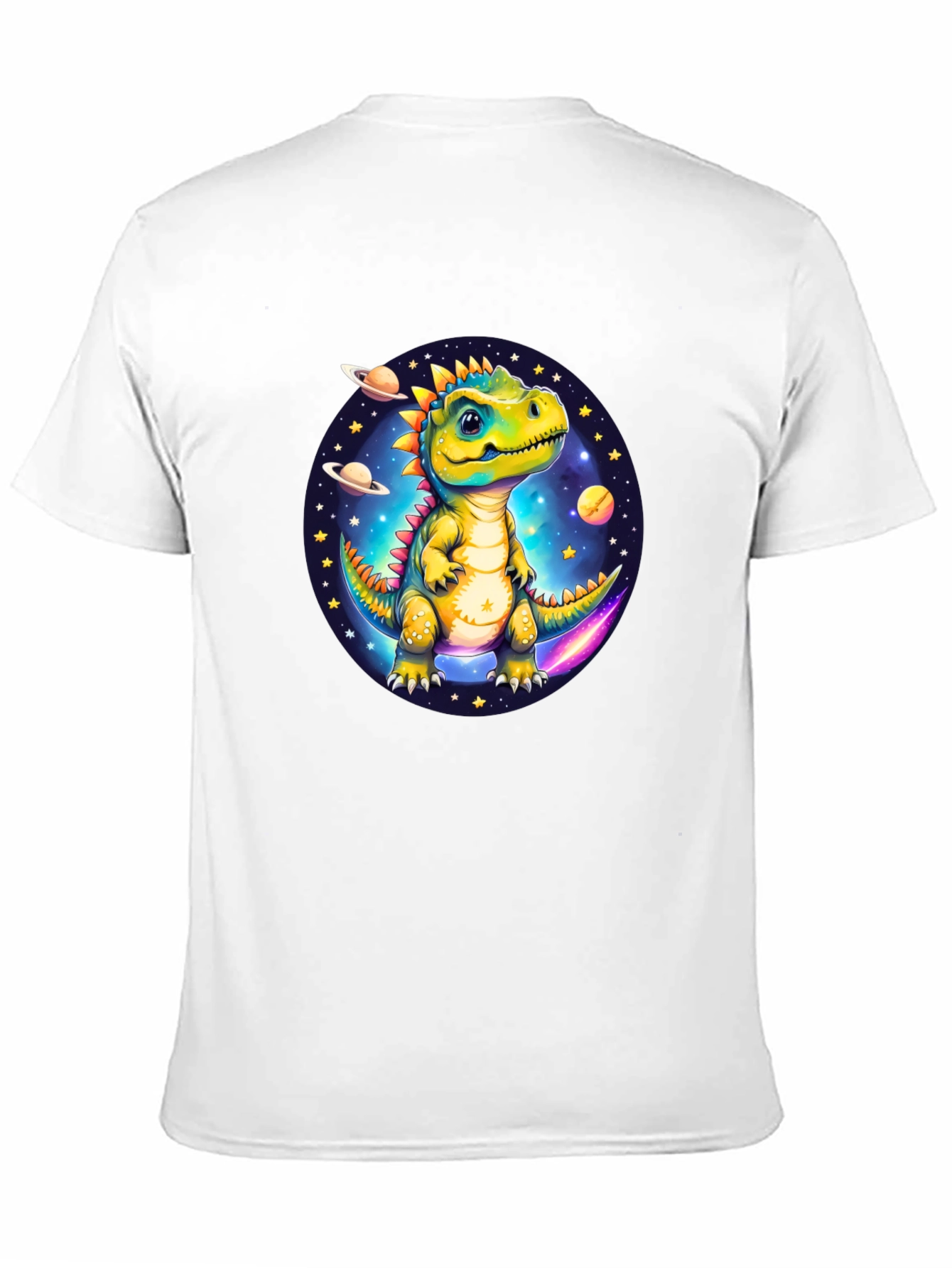 Dino in Space Black T-Shirt
