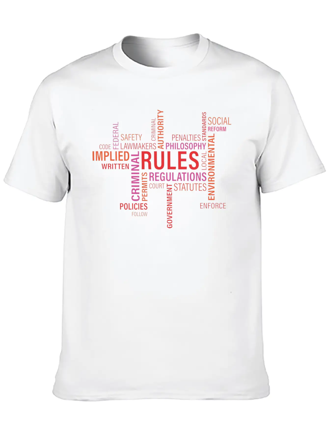 Rules Regulations Words Cloud Unisex Casual T-Shirt – Clean Design For Daily Comfort