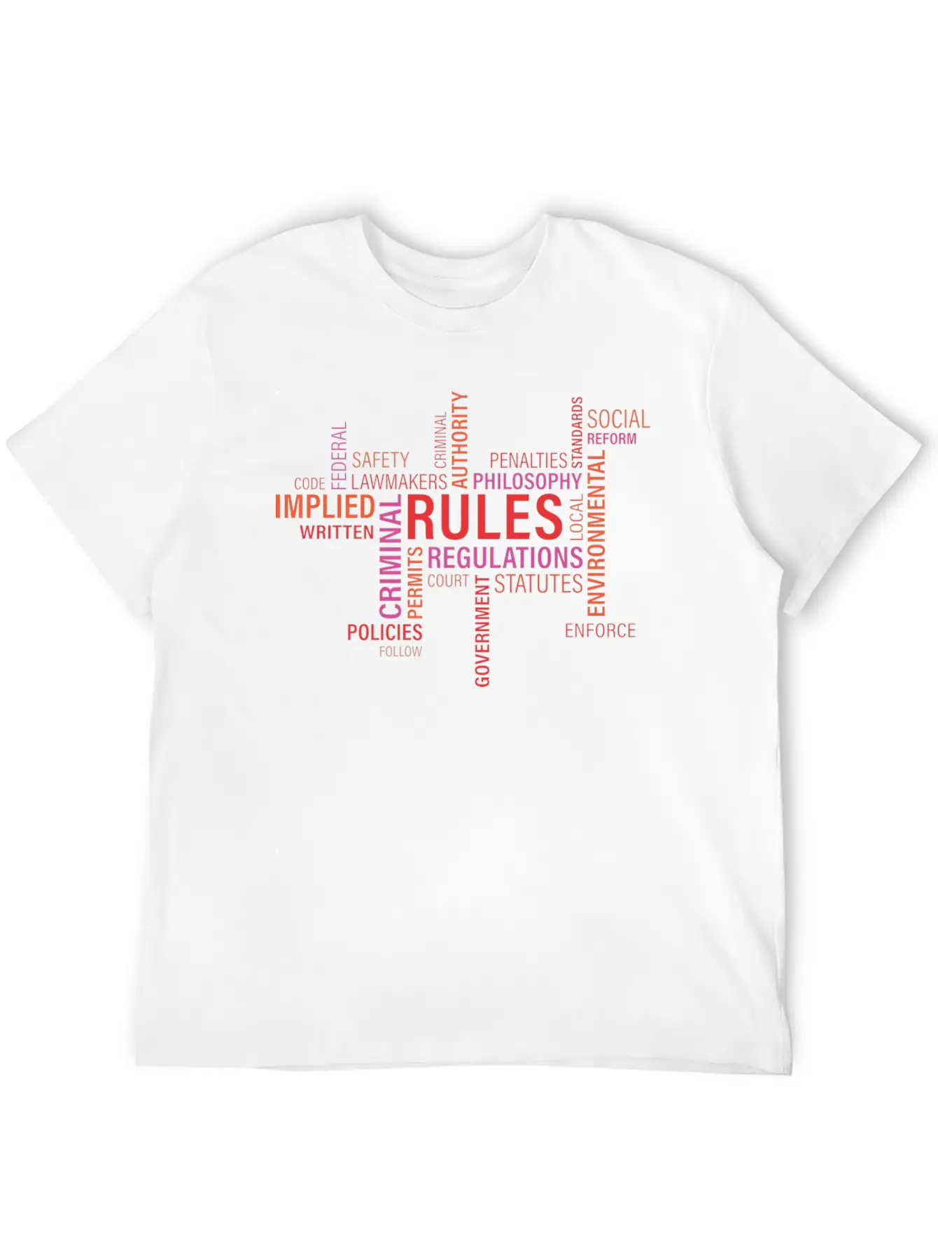 Rules Regulations Words Cloud Unisex Casual T-Shirt – Clean Design For Daily Comfort