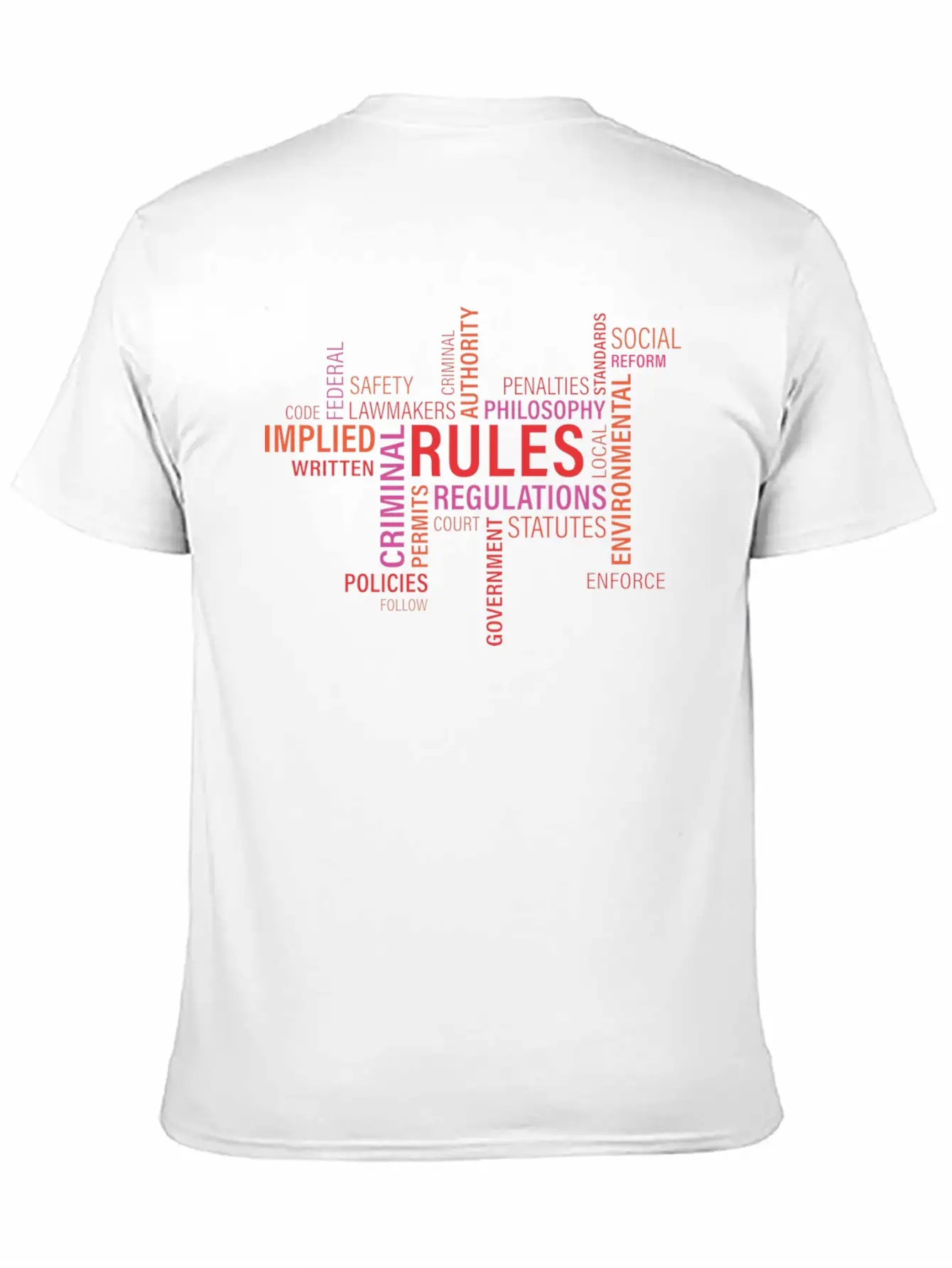 Rules Regulations Words Cloud Unisex Casual T-Shirt – Clean Design For Daily Comfort