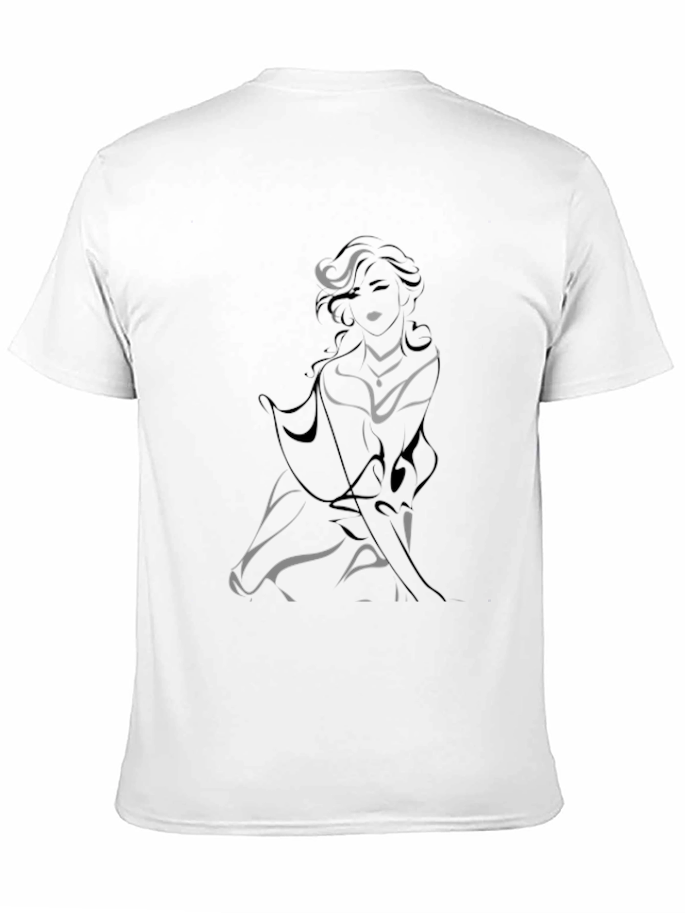 Elegant Silhouette Graphic Tee - Black Cotton