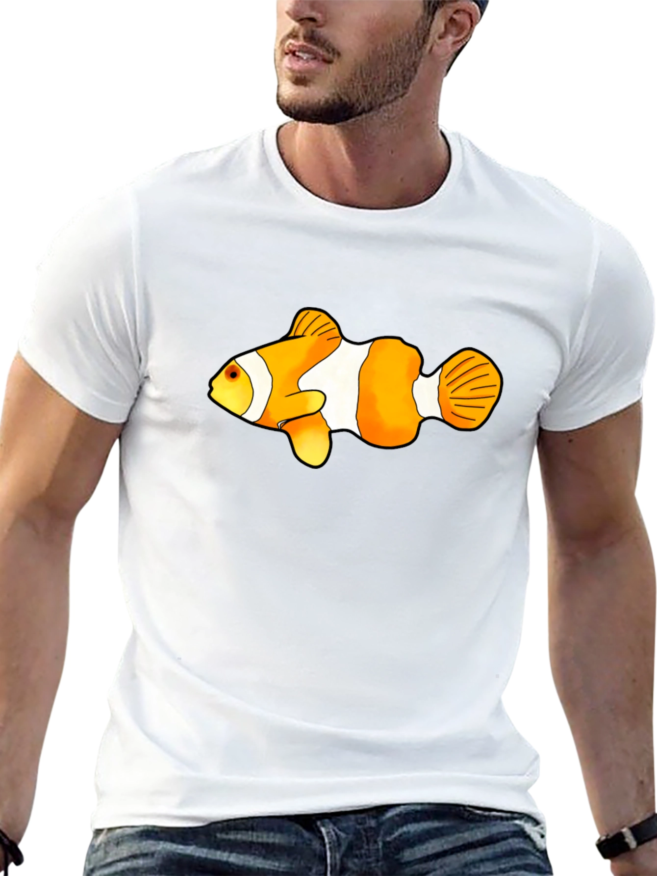 Clown Fish Graphic Tee - Black Cotton Blend