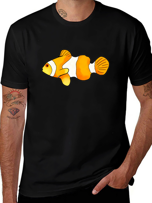 Clown Fish Graphic Tee - Black Cotton Blend