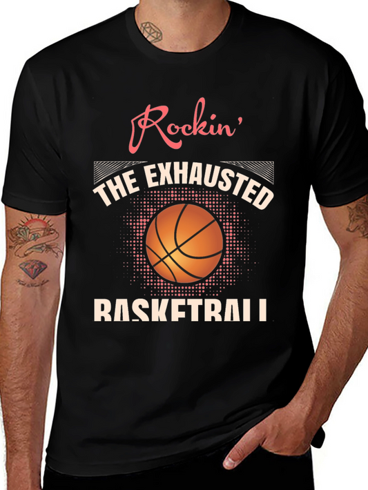 Rockin Exhausted Basketball Graphic Tee