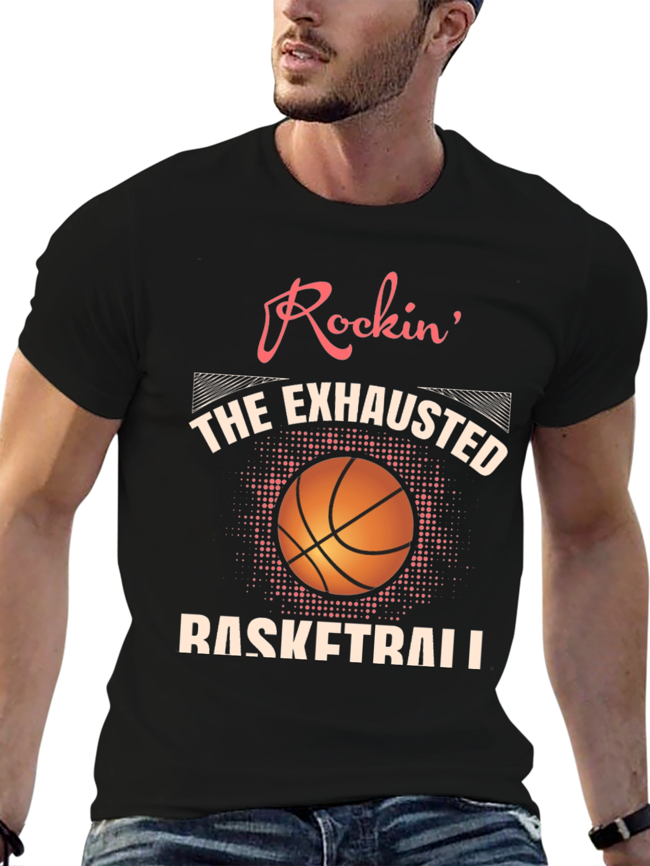 Rockin Exhausted Basketball Graphic Tee