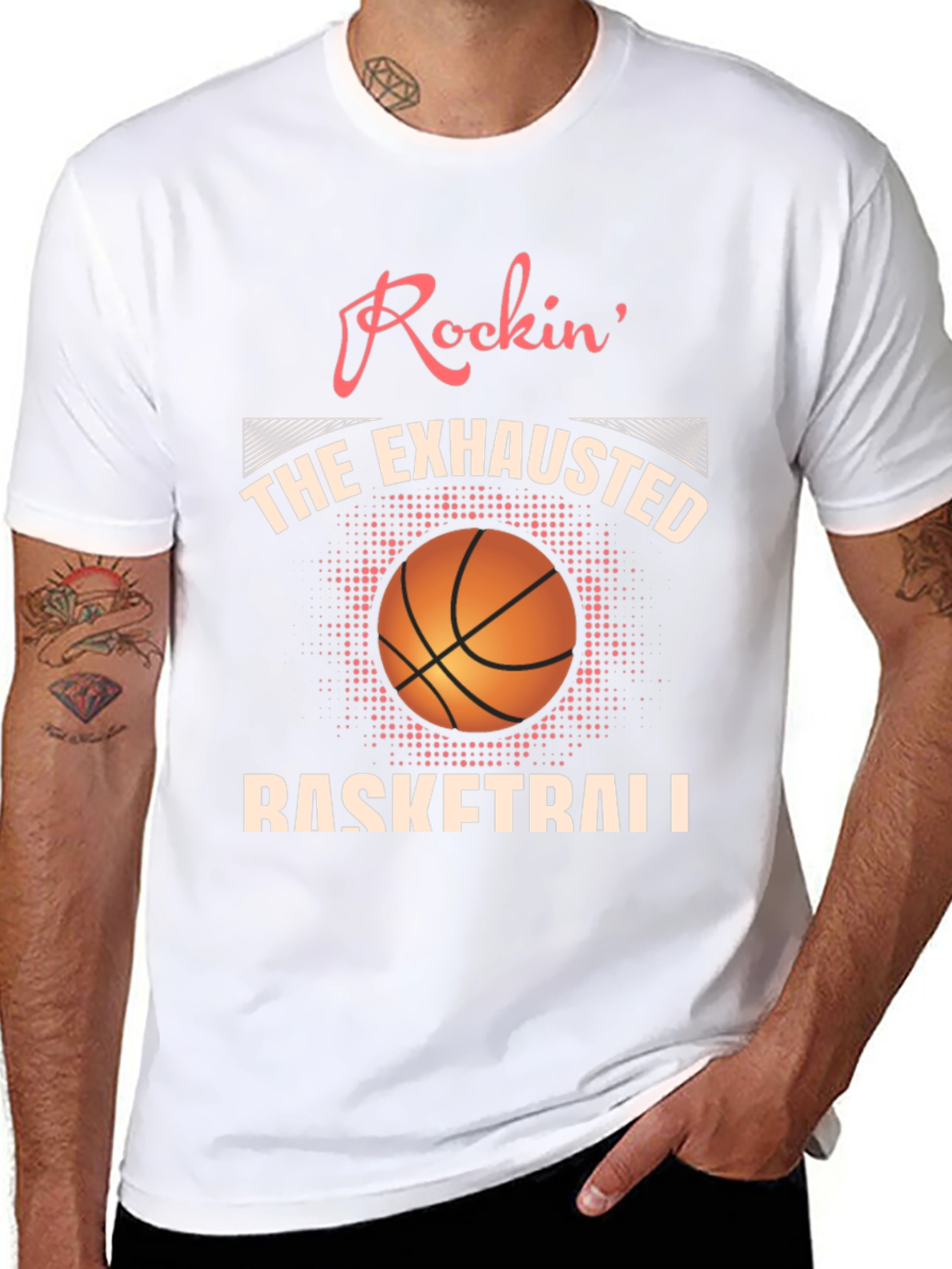 Rockin Exhausted Basketball Graphic Tee