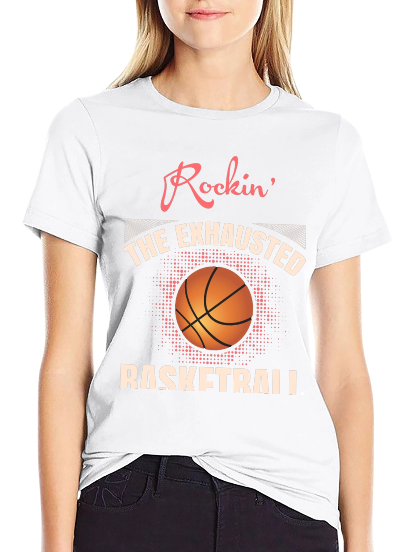 Rockin Exhausted Basketball Graphic Tee