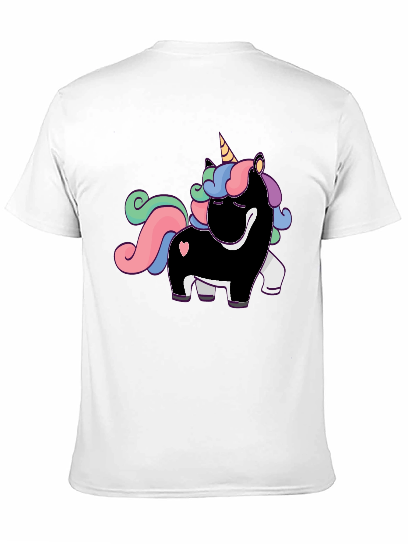 Unicorn Graphic Print T-Shirt - Black
