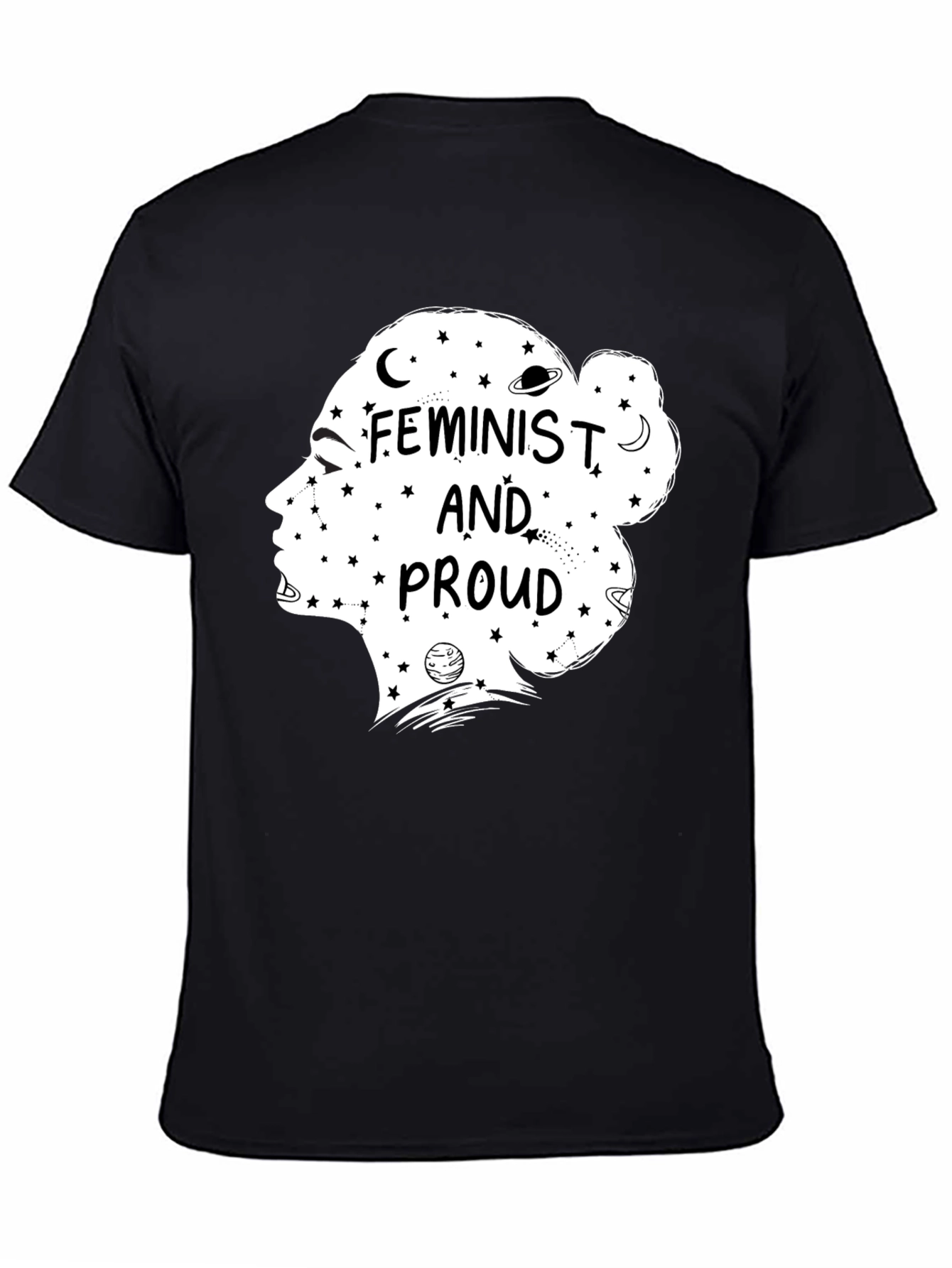Feminist and Proud Graphic Tee - Black Cotton
