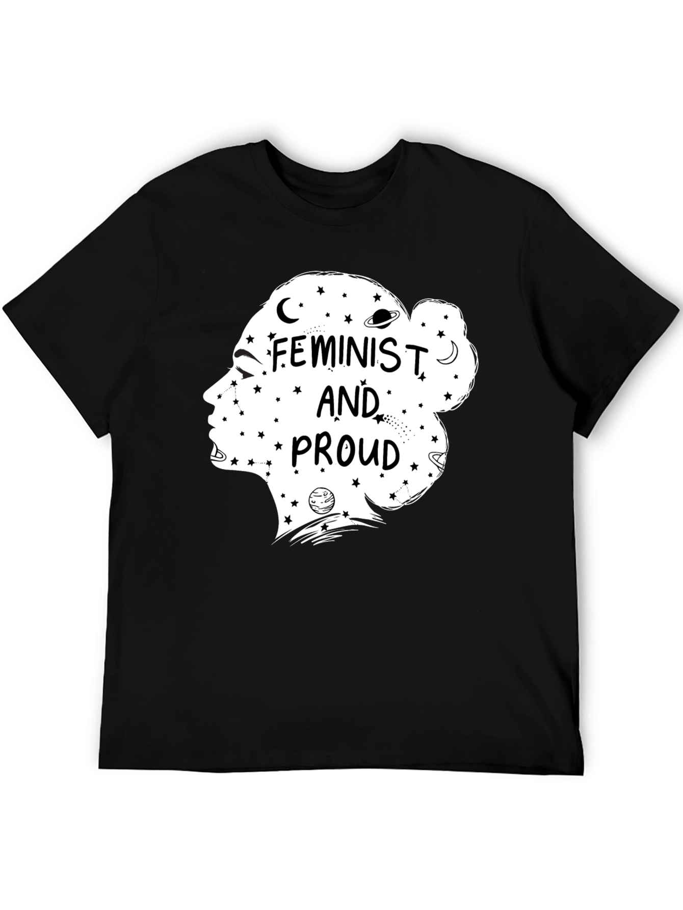 Feminist and Proud Graphic Tee - Black Cotton