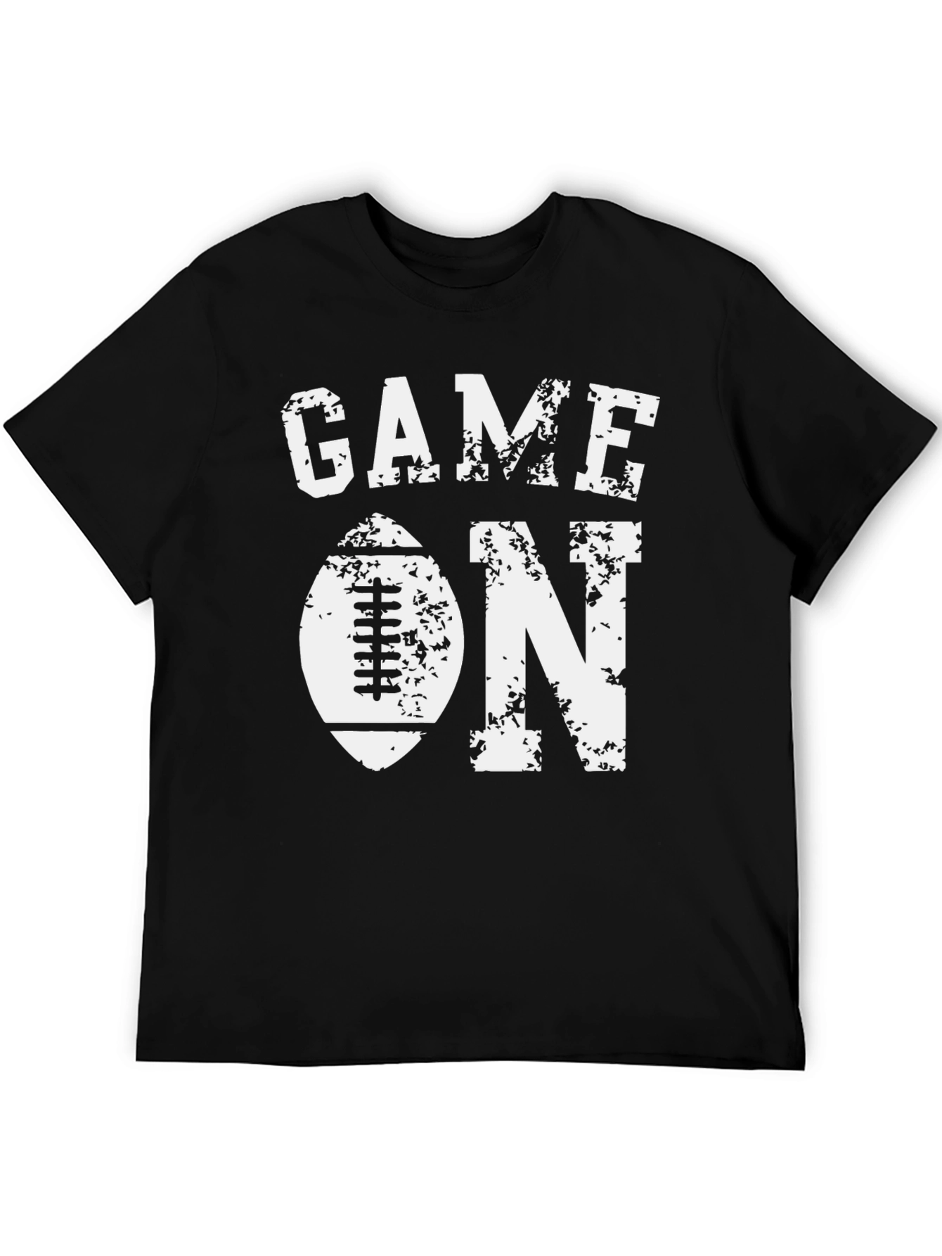 Game On Football Graphic Tee - Black Cotton T-Shirt