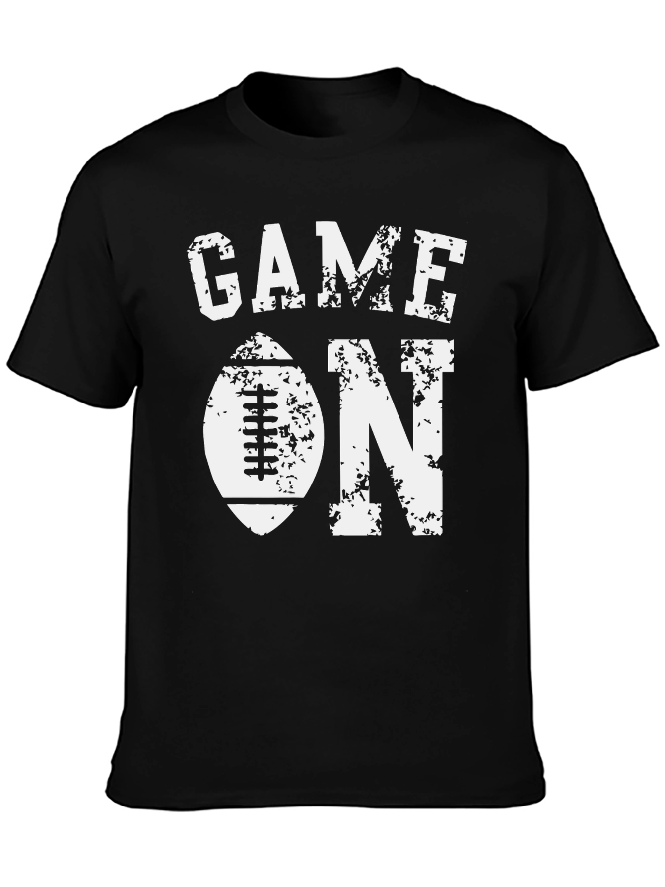 Game On Football Graphic Tee - Black Cotton T-Shirt