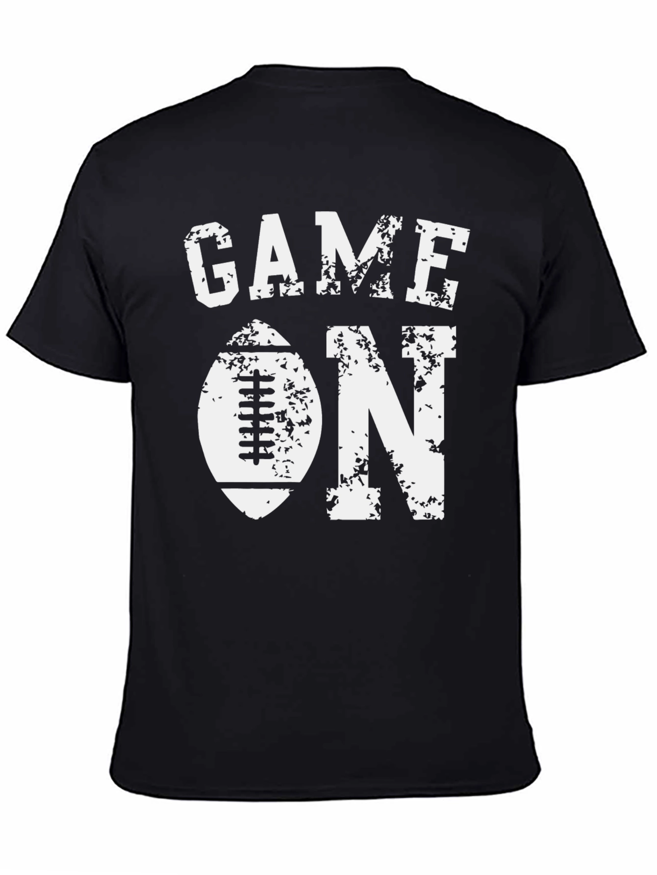 Game On Football Graphic Tee - Black Cotton T-Shirt