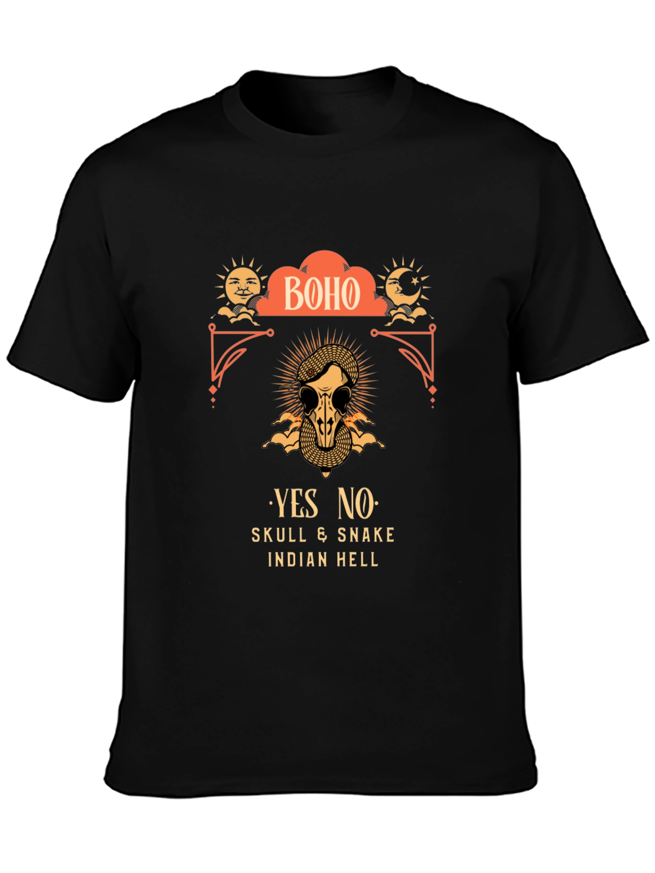 Boho Skull & Snake Graphic T-Shirt