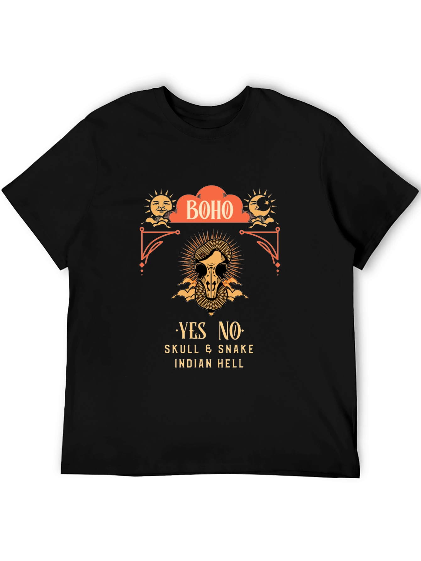 Boho Skull & Snake Graphic T-Shirt