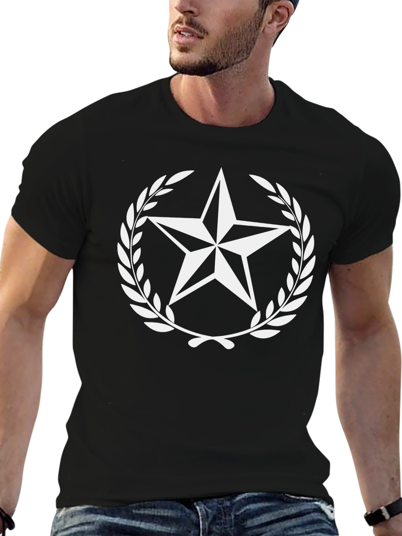 Star Laurel Wreath Graphic T-Shirt
