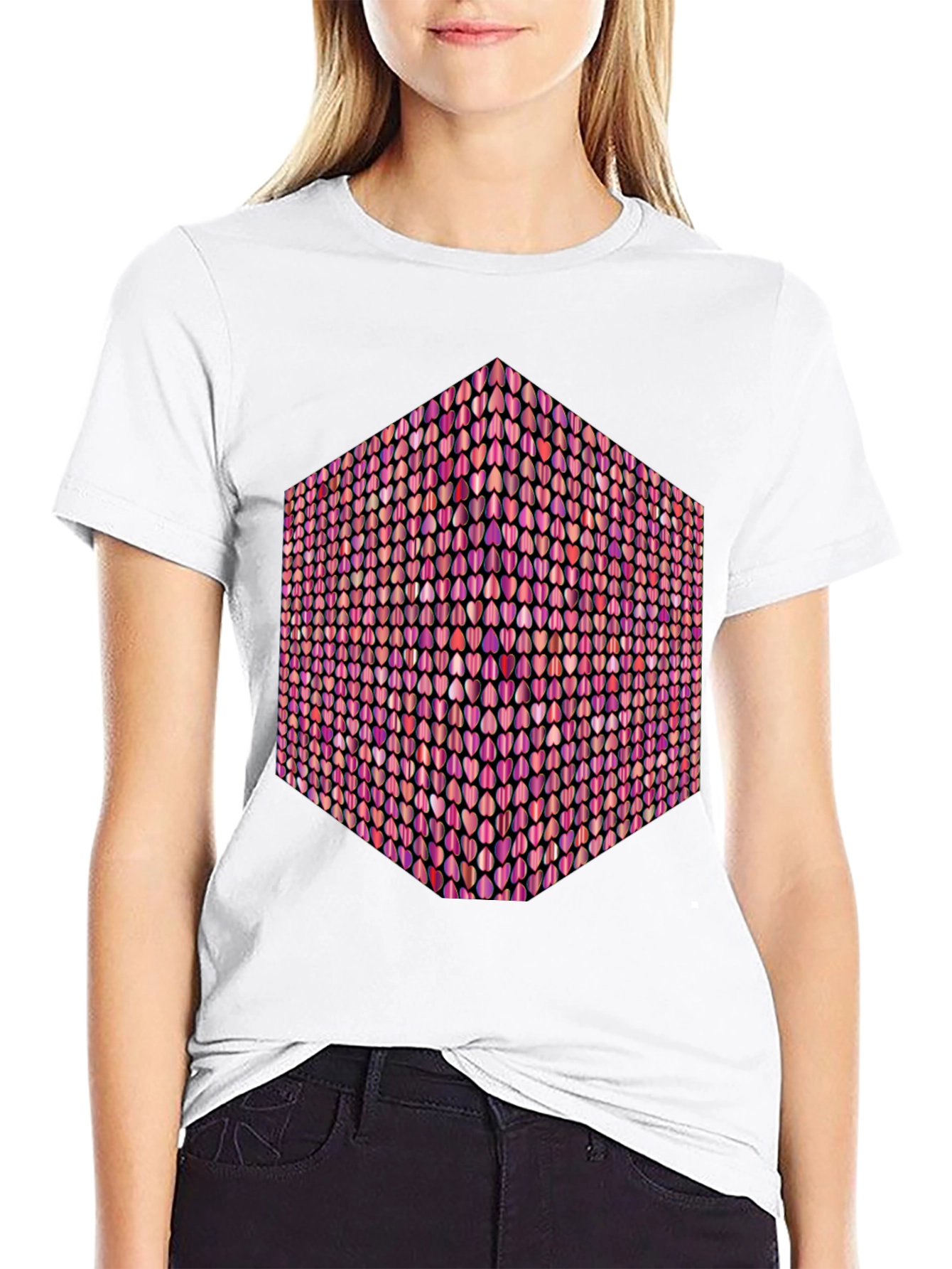 Heart Cube Graphic Tee - Black