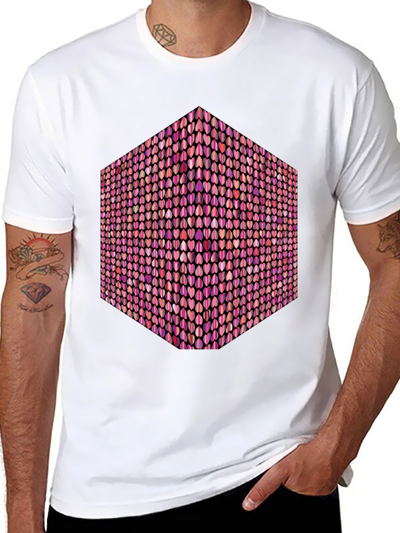 Heart Cube Graphic Tee - Black
