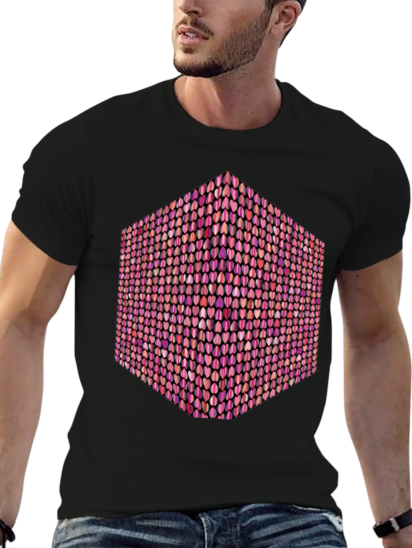 Heart Cube Graphic Tee - Black