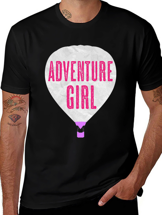 Adventure Girl Graphic Tee - Hot Air Balloon Design