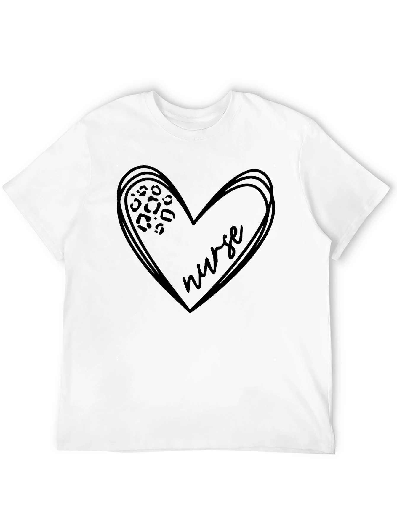 Nurse Heart Graphic Tee - Comfortable Black T-Shirt