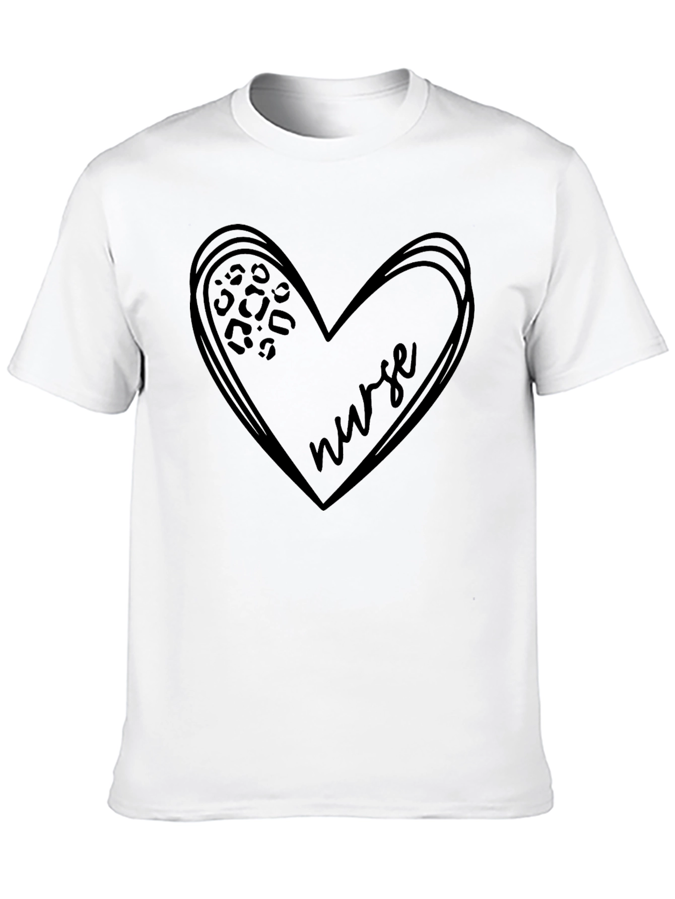 Nurse Heart Graphic Tee - Comfortable Black T-Shirt