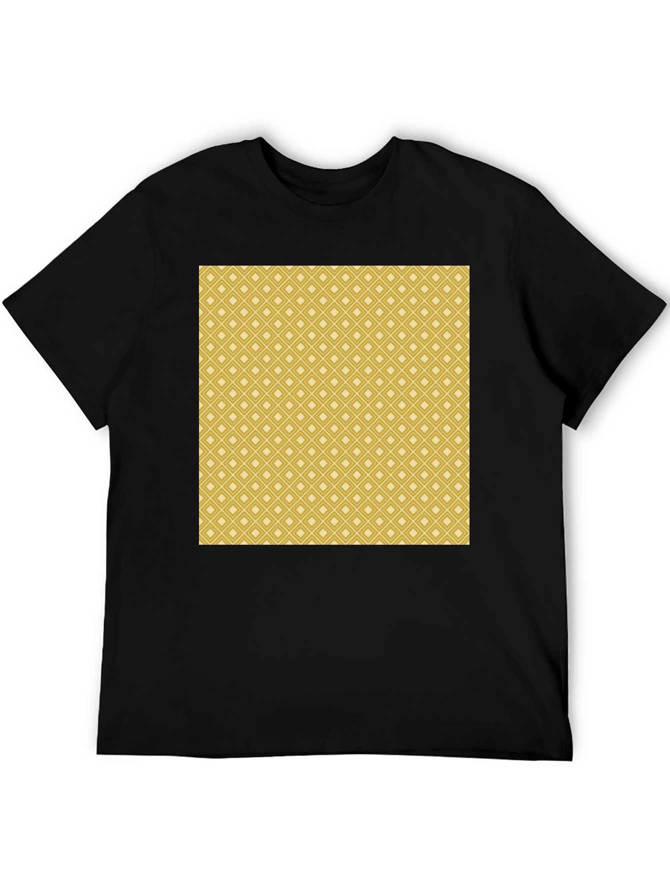 Stylish Patterned Mens Black T-Shirt