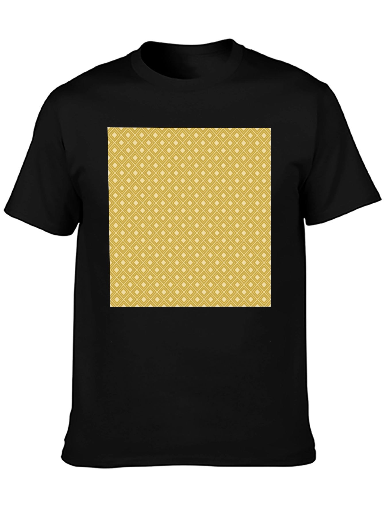 Stylish Patterned Mens Black T-Shirt