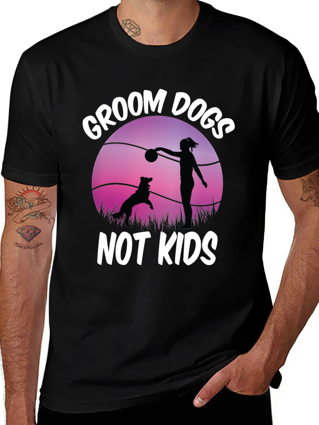 Groom Dogs Not Kids Graphic Tee