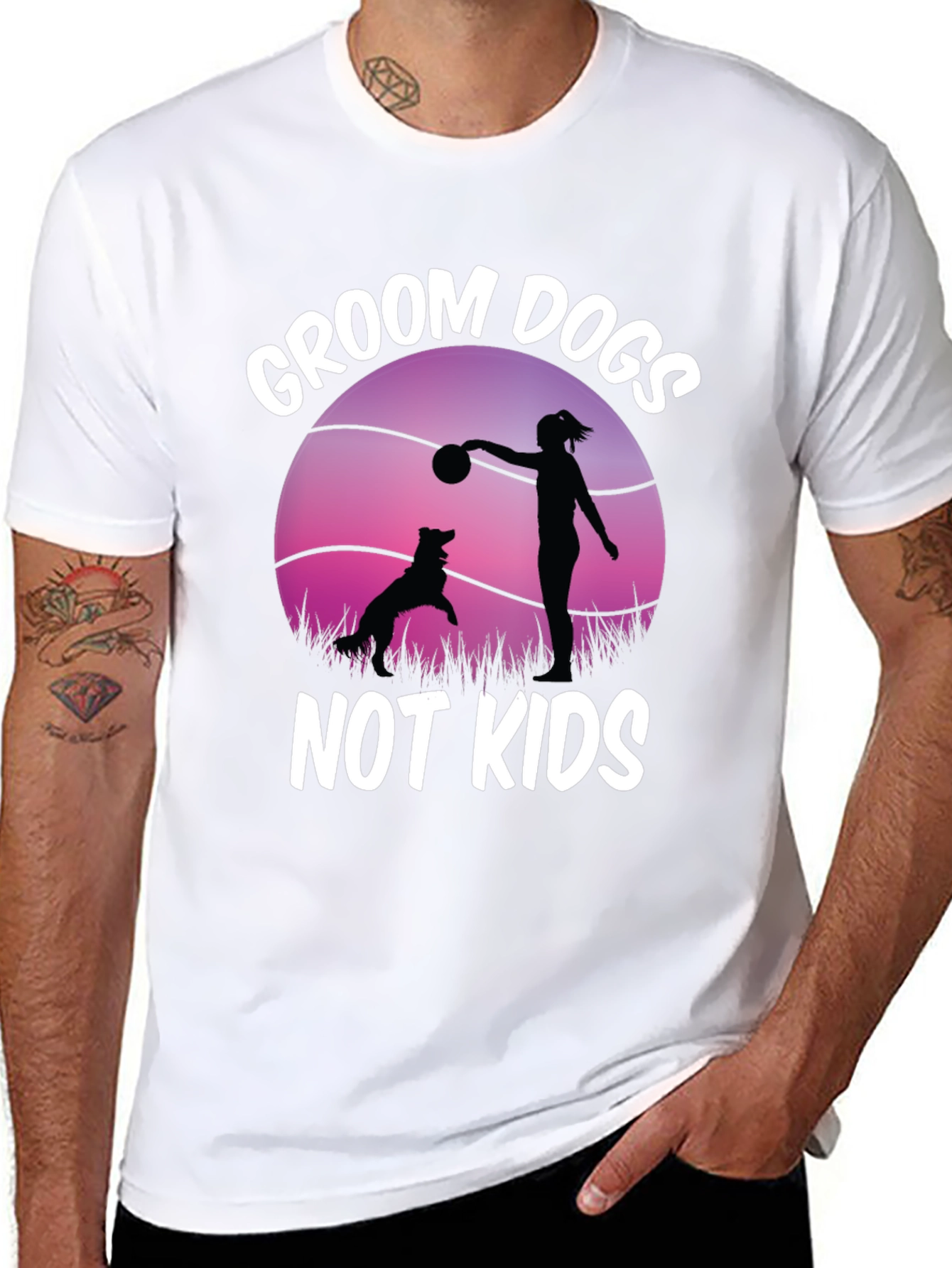 Groom Dogs Not Kids Graphic Tee