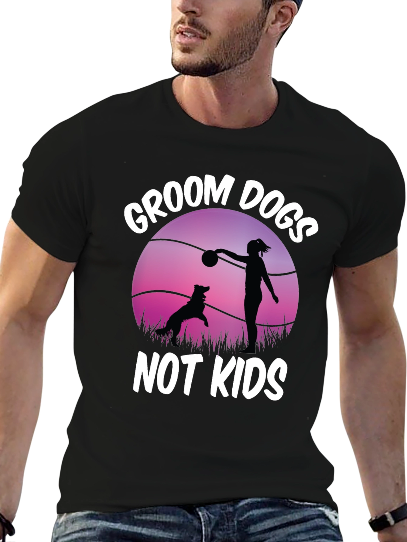 Groom Dogs Not Kids Graphic Tee