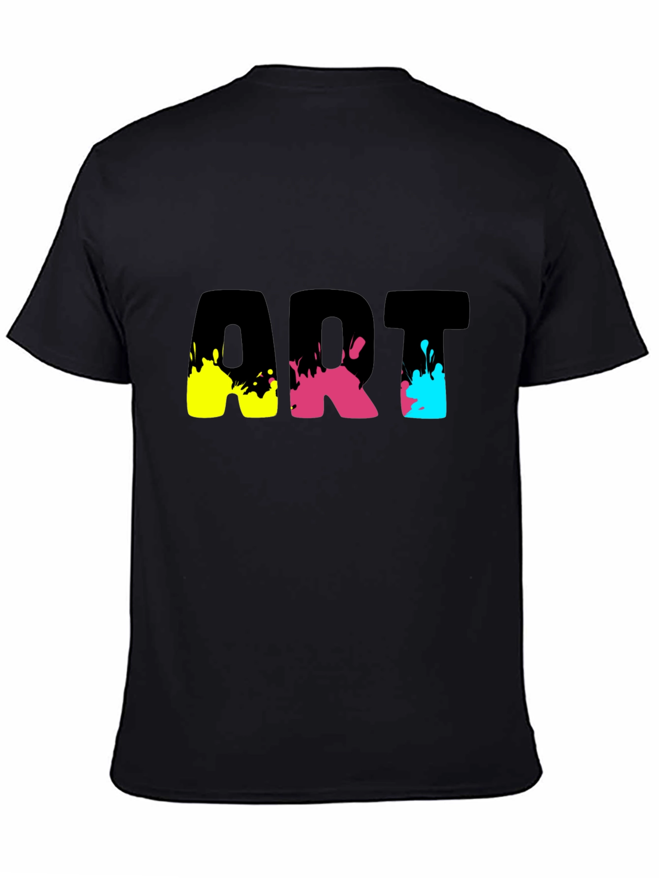Abstract Art Splatter Graphic Tee - Black