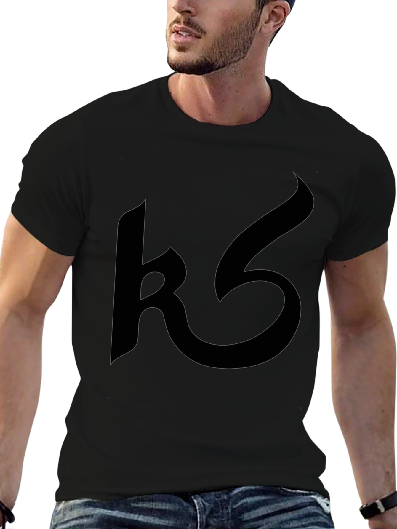 Black Graphic Tee - Gothic Style Logo