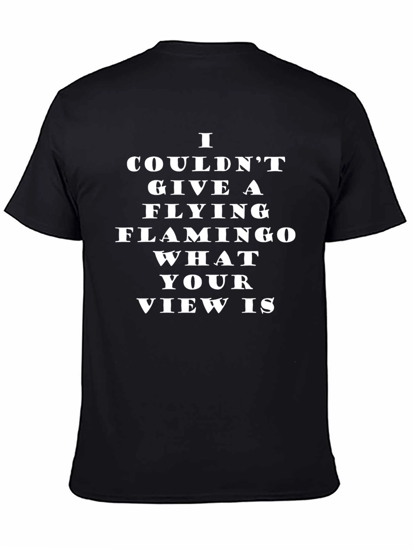 Funny Flamingo Graphic Novelty Black T-Shirt for Men