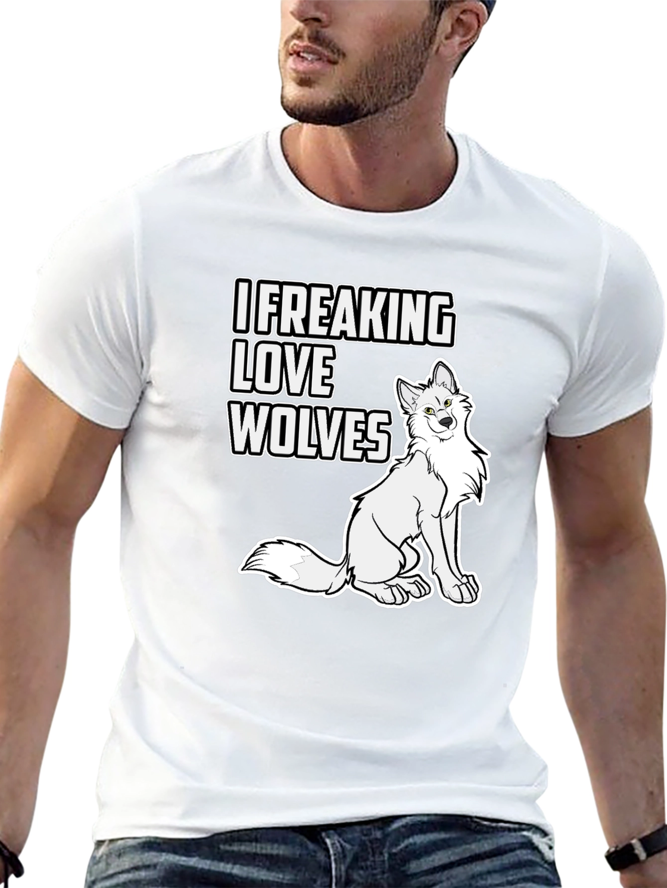 I Freaking Love Wolves Graphic T-Shirt