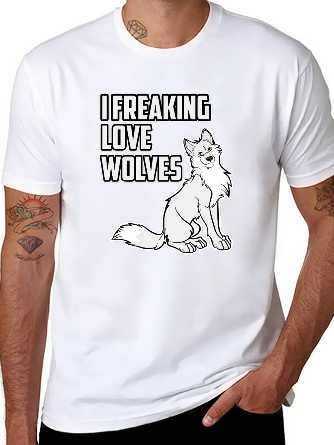I Freaking Love Wolves Graphic T-Shirt