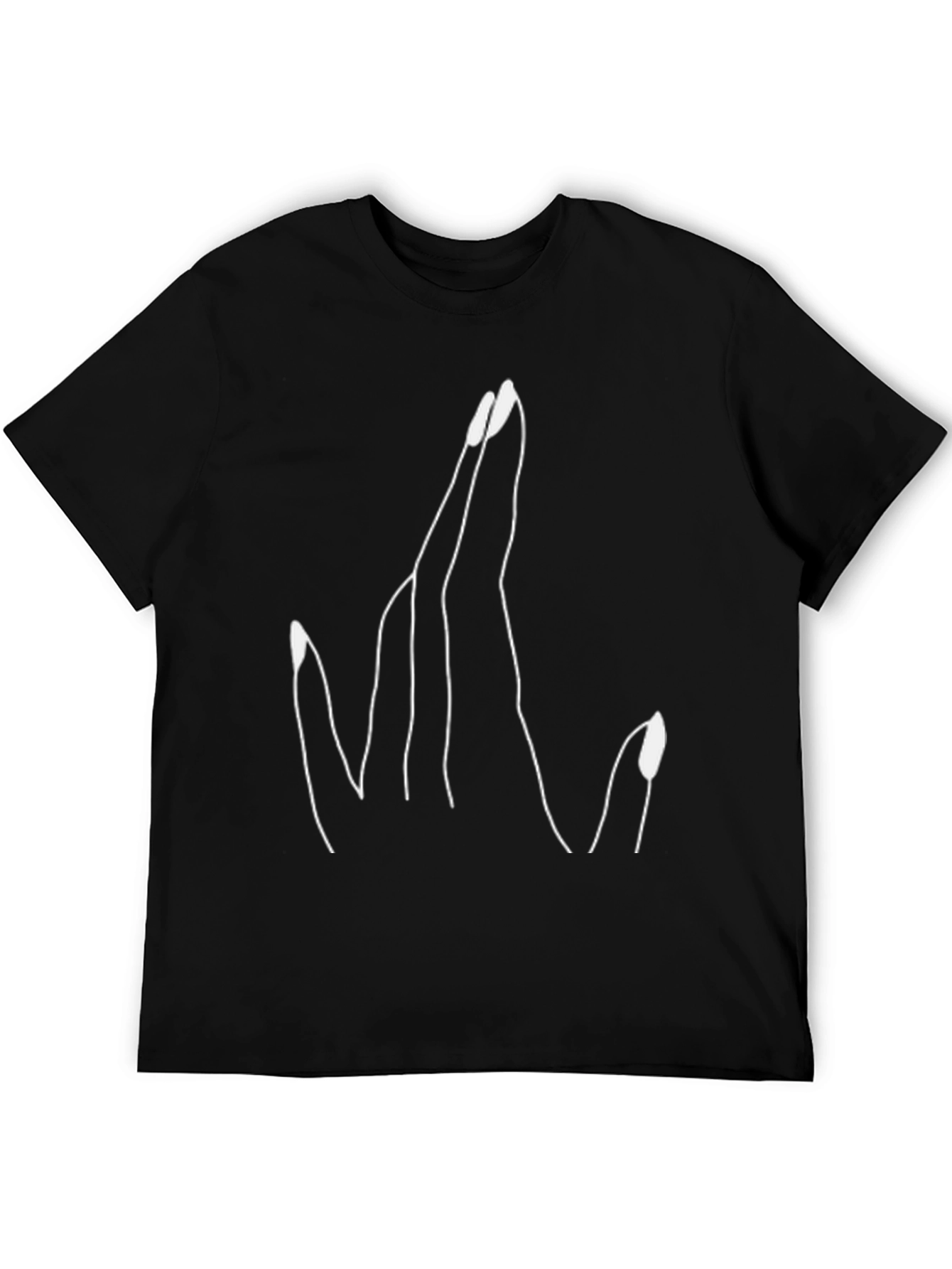 Statement Hand Gesture Graphic Black T-Shirt