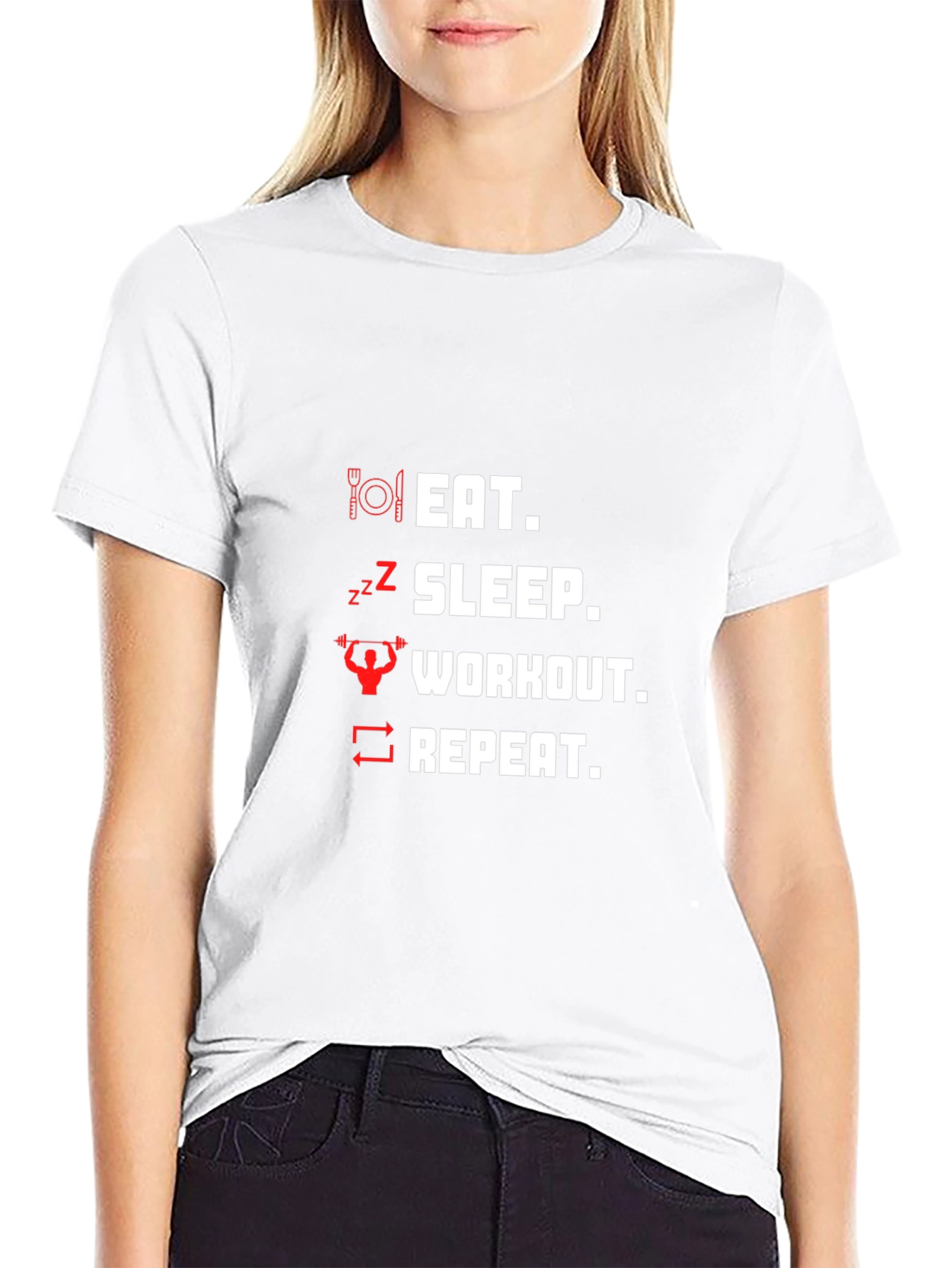 Eat Sleep Workout Repeat Graphic T-Shirt