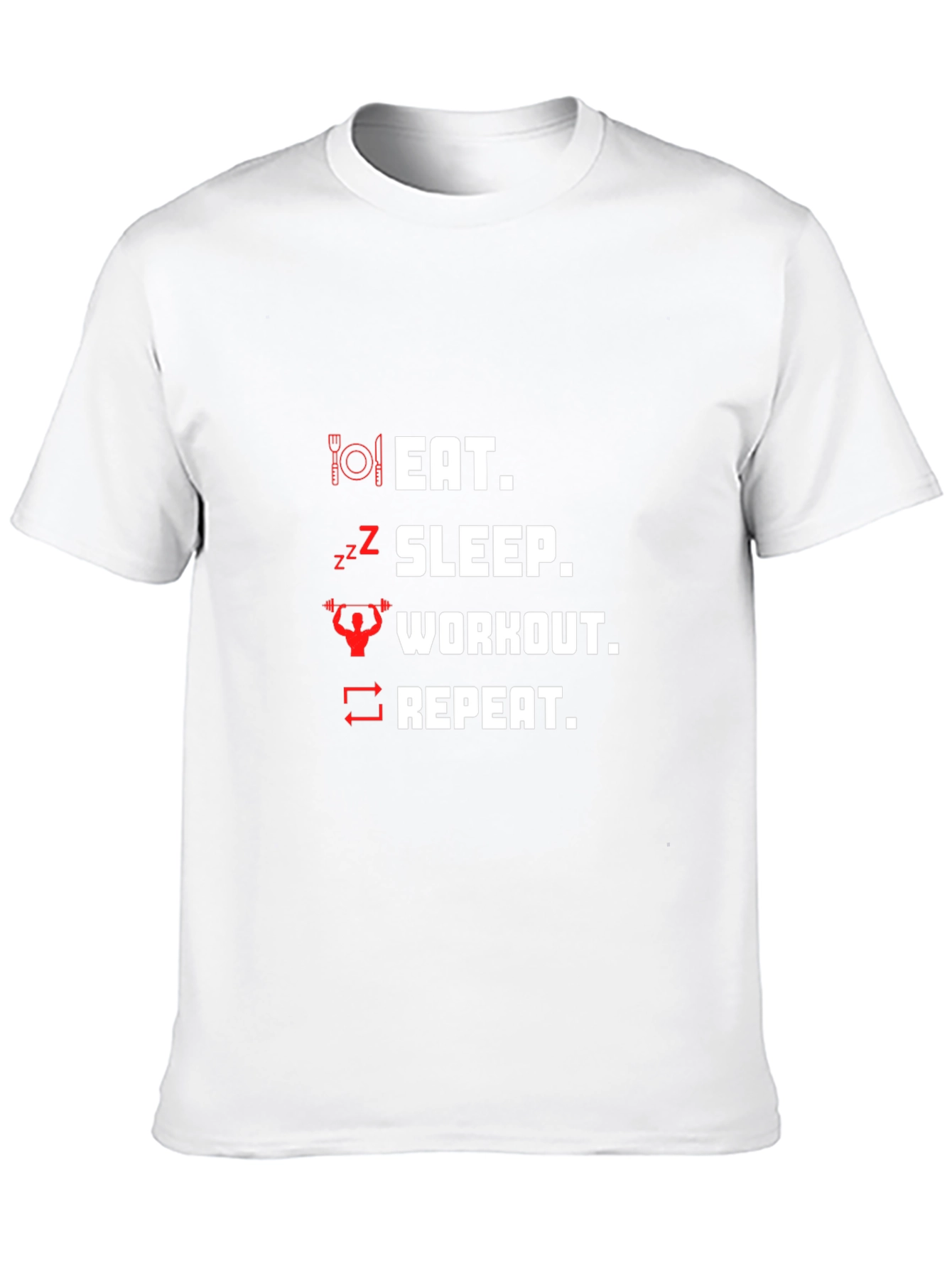 Eat Sleep Workout Repeat Graphic T-Shirt