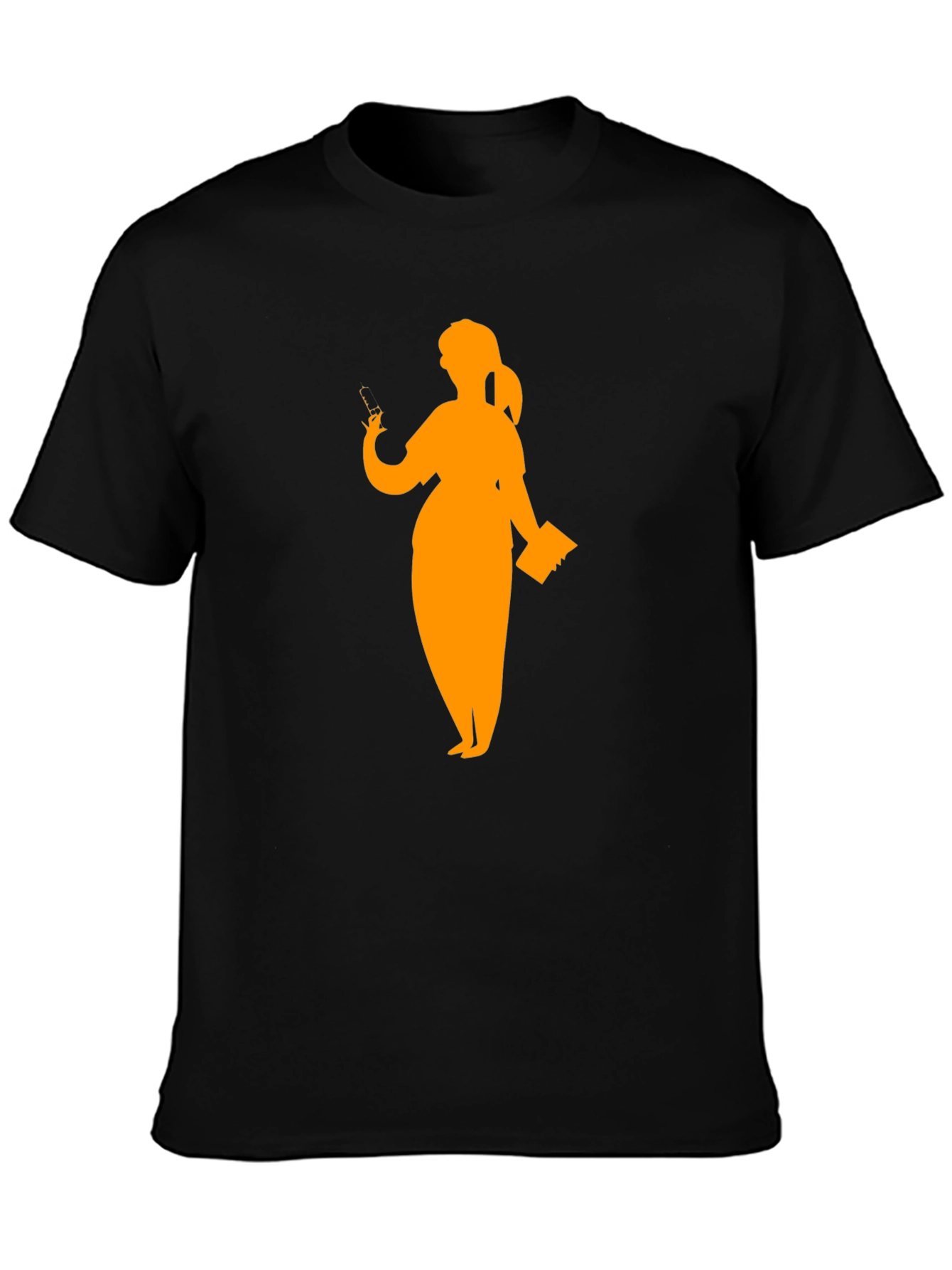 Silhouette Teacher Graphic Tee - Black Cotton T-Shirt
