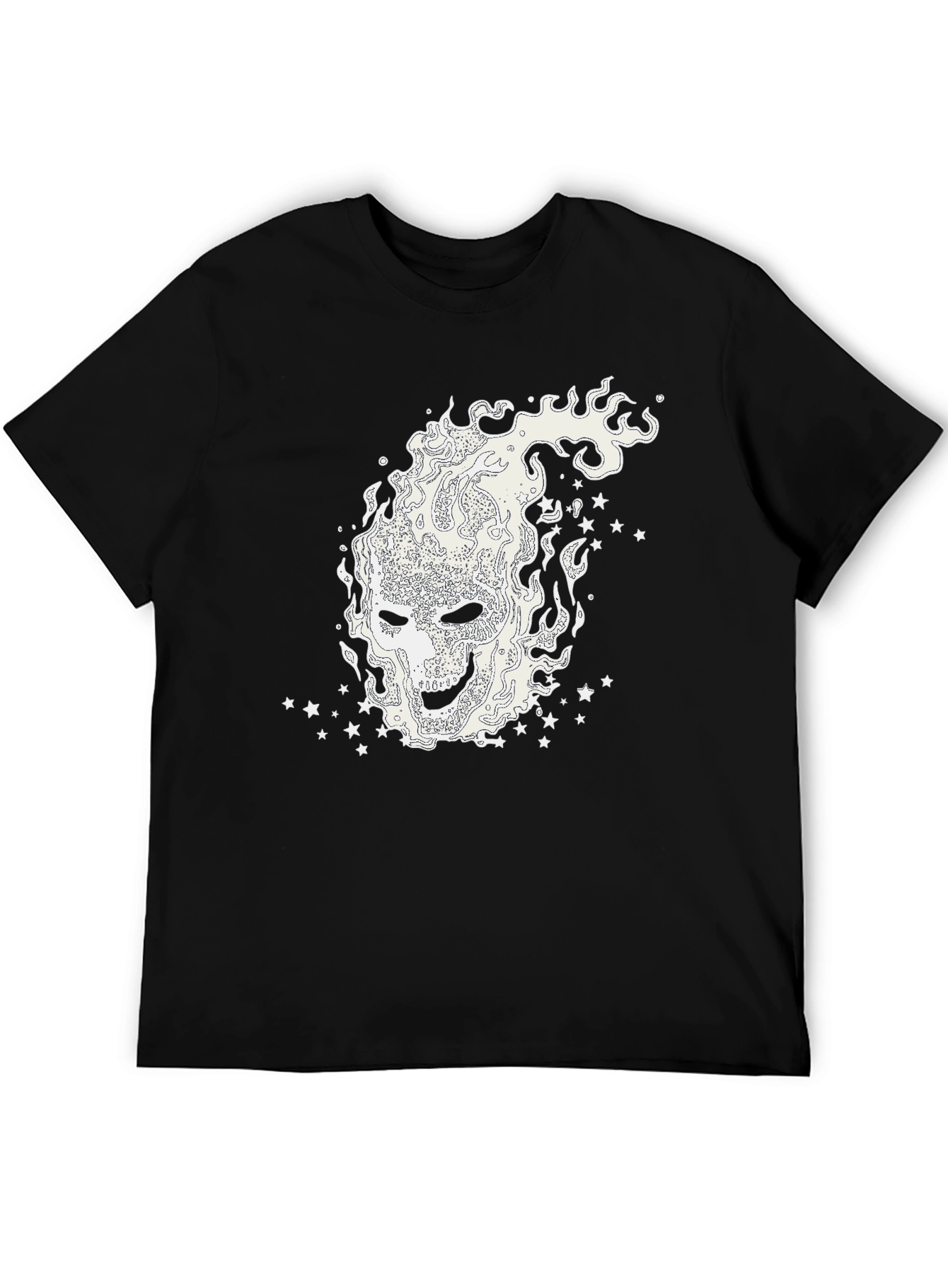 Mystic Flames Graphic Tee - Black Cotton Shirt