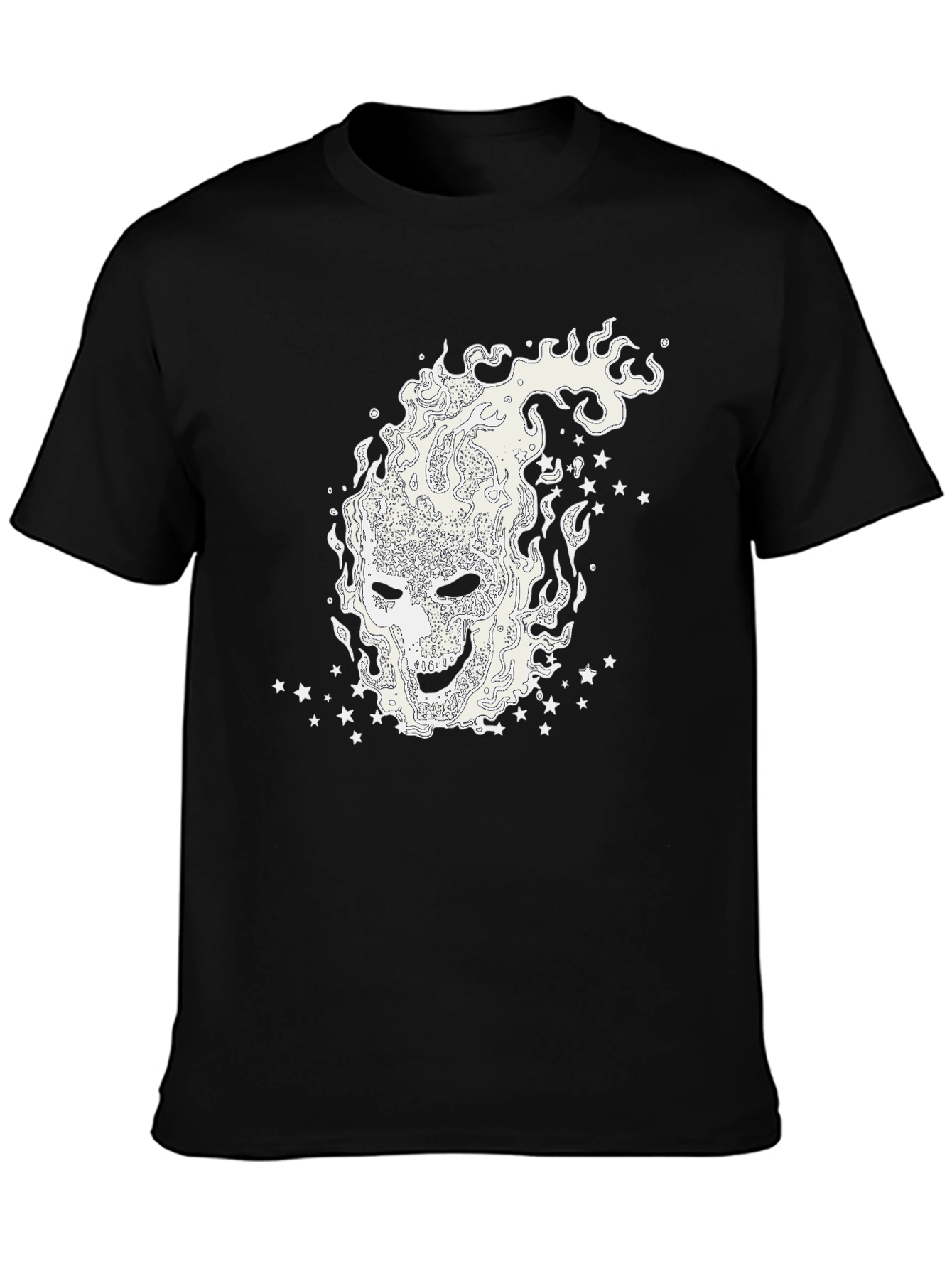 Mystic Flames Graphic Tee - Black Cotton Shirt