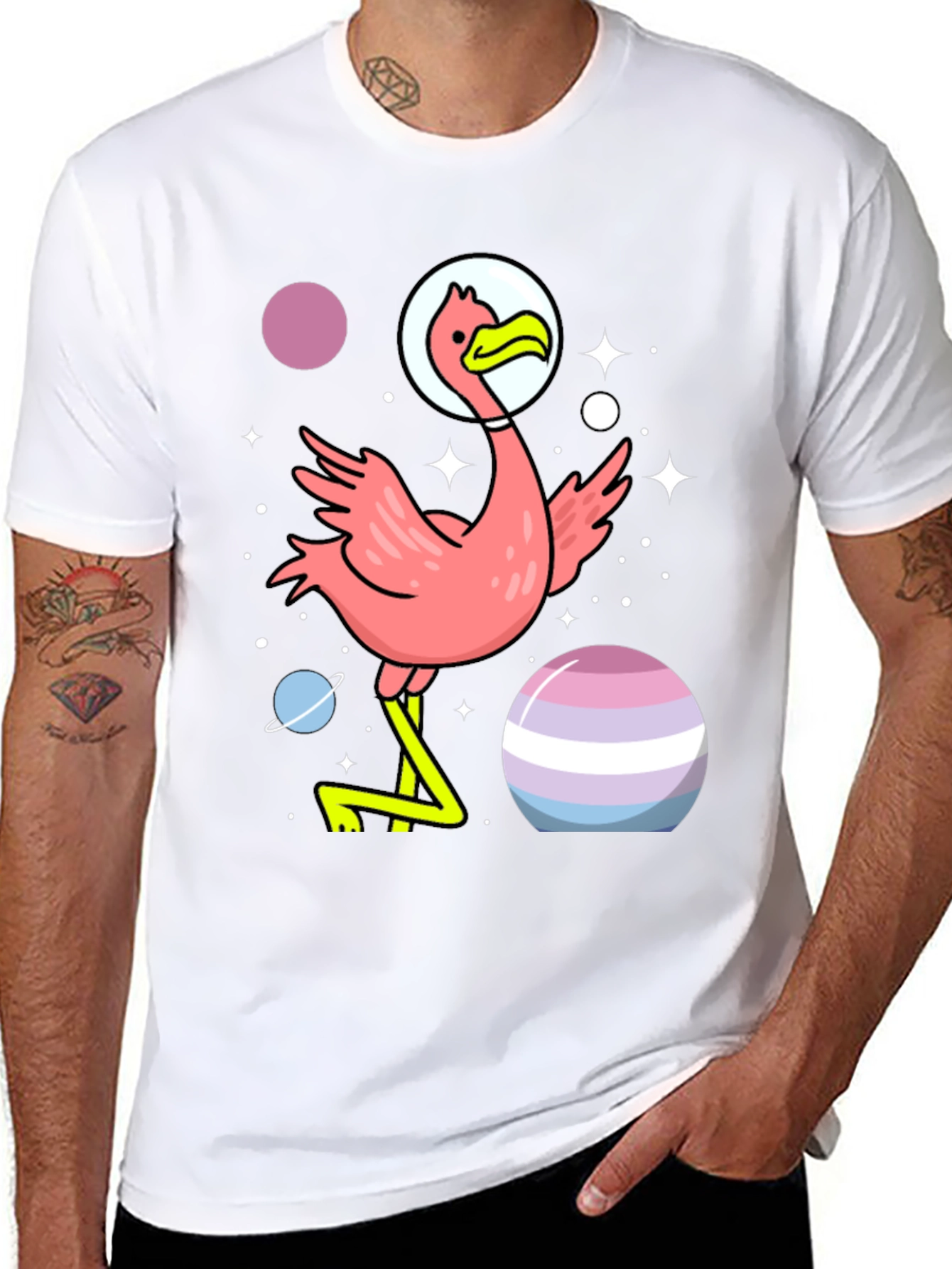 Cosmic Flamingo Graphic Tee
