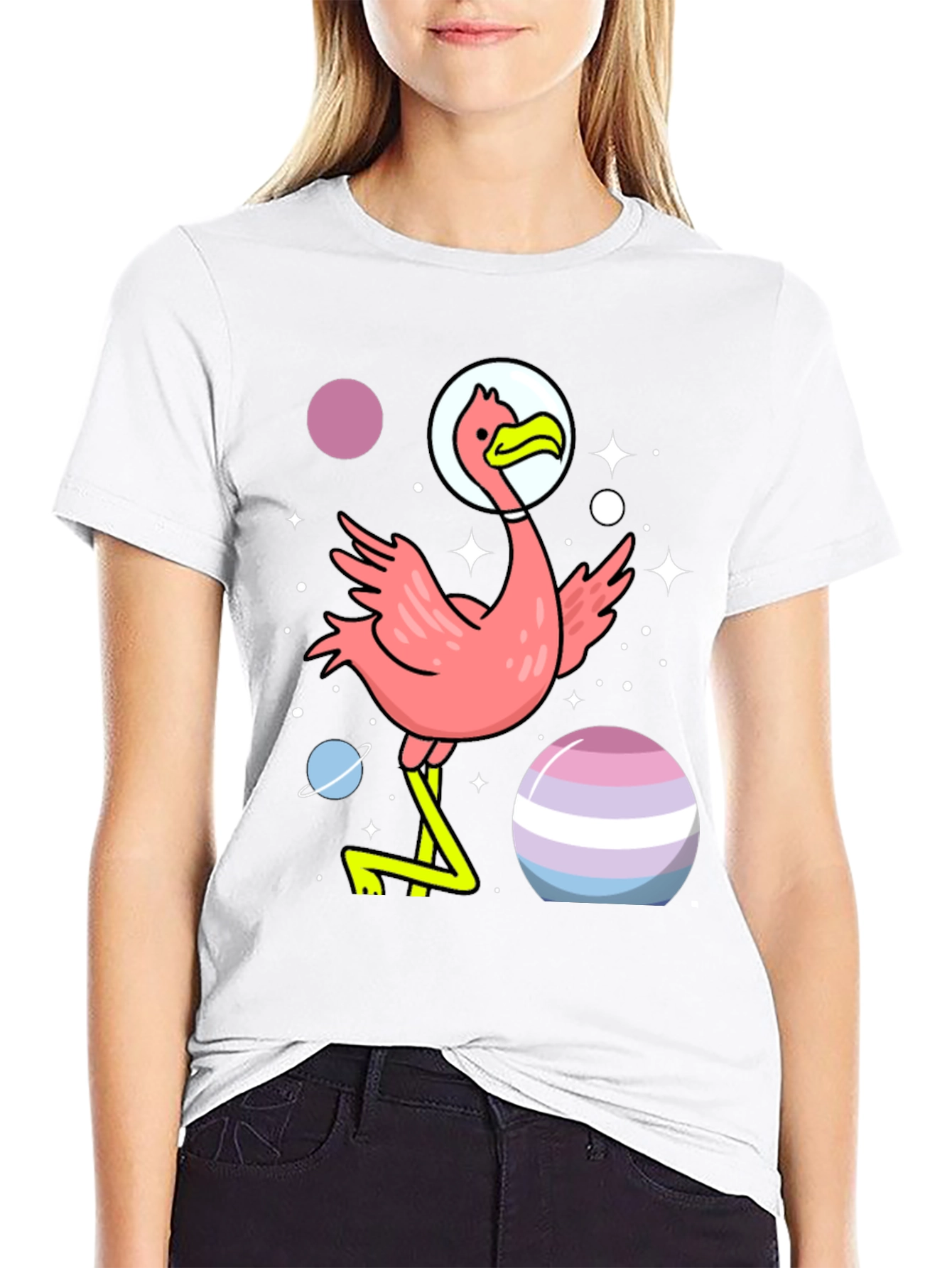 Cosmic Flamingo Graphic Tee
