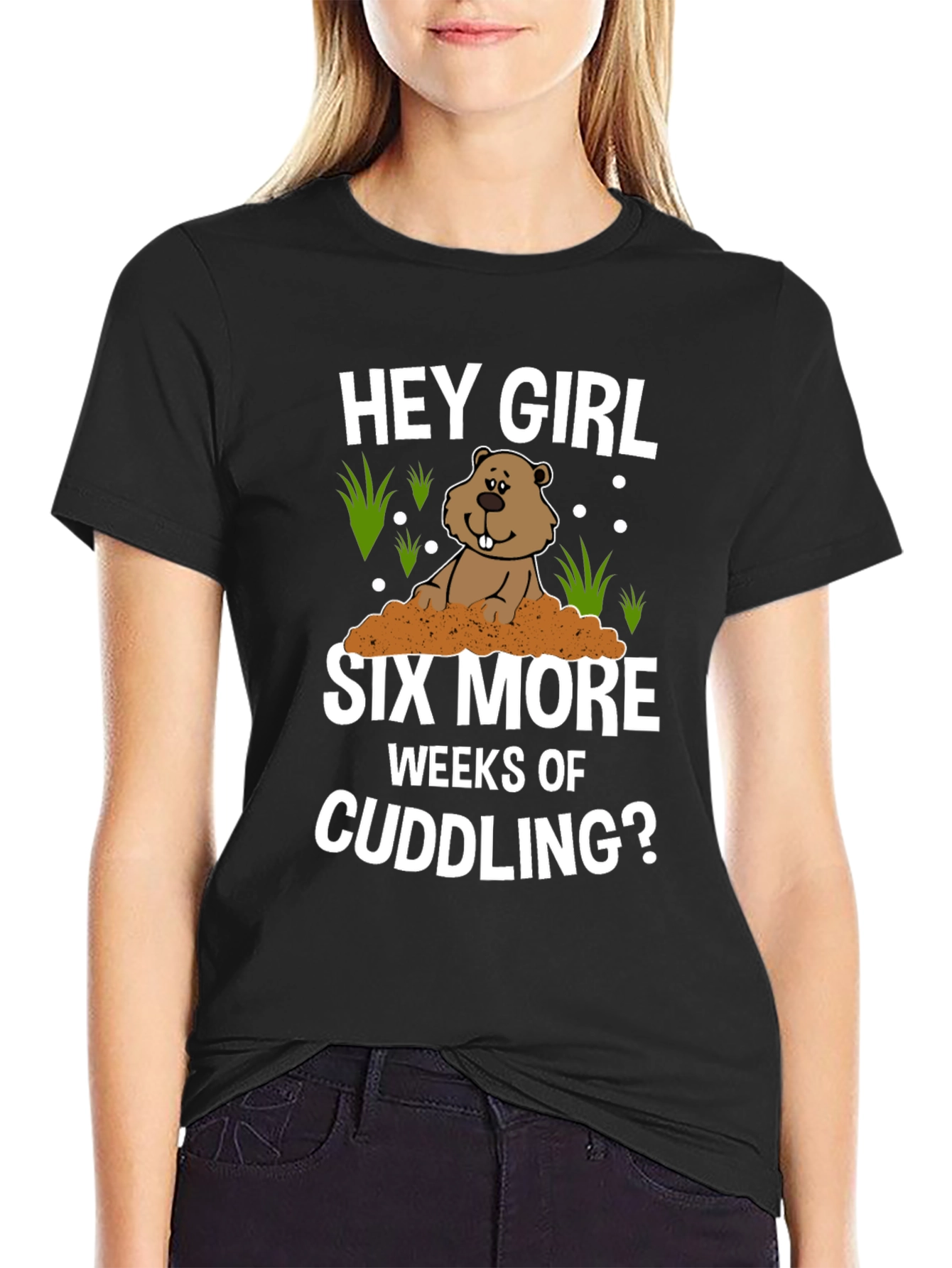 Hey Girl Six More Weeks Of Cuddling T-Shirt