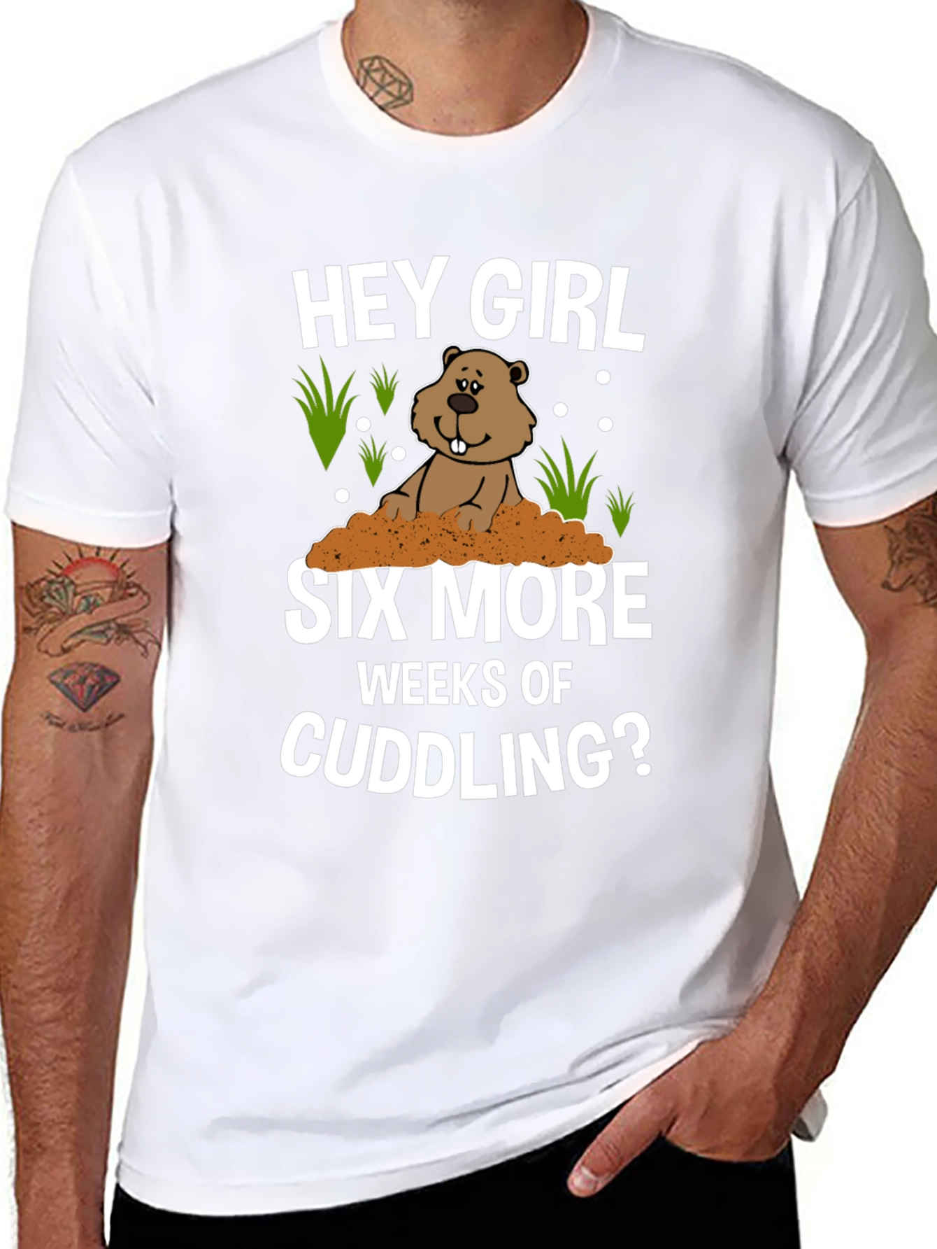 Hey Girl Six More Weeks Of Cuddling T-Shirt