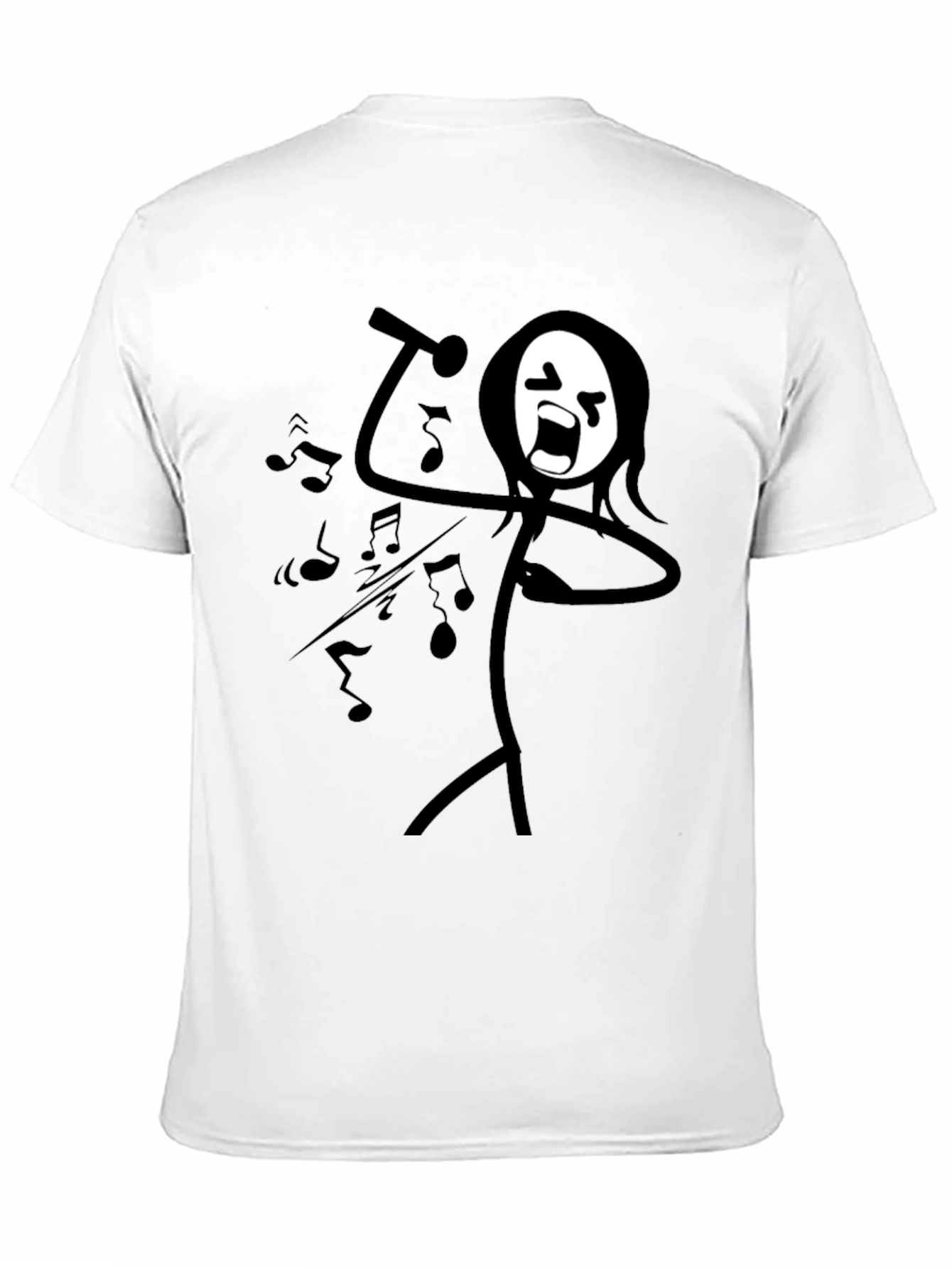 Singing Stick Figure Graphic Tee - Black Cotton