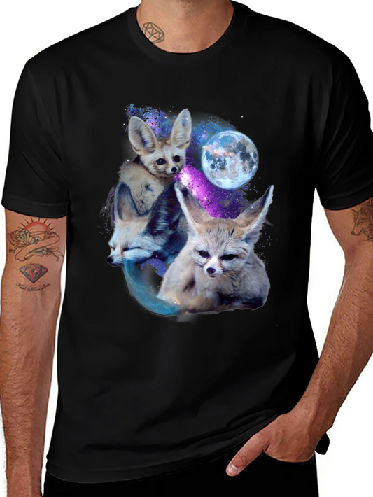 Fox Galaxy T-Shirt - Celestial Fennec Design